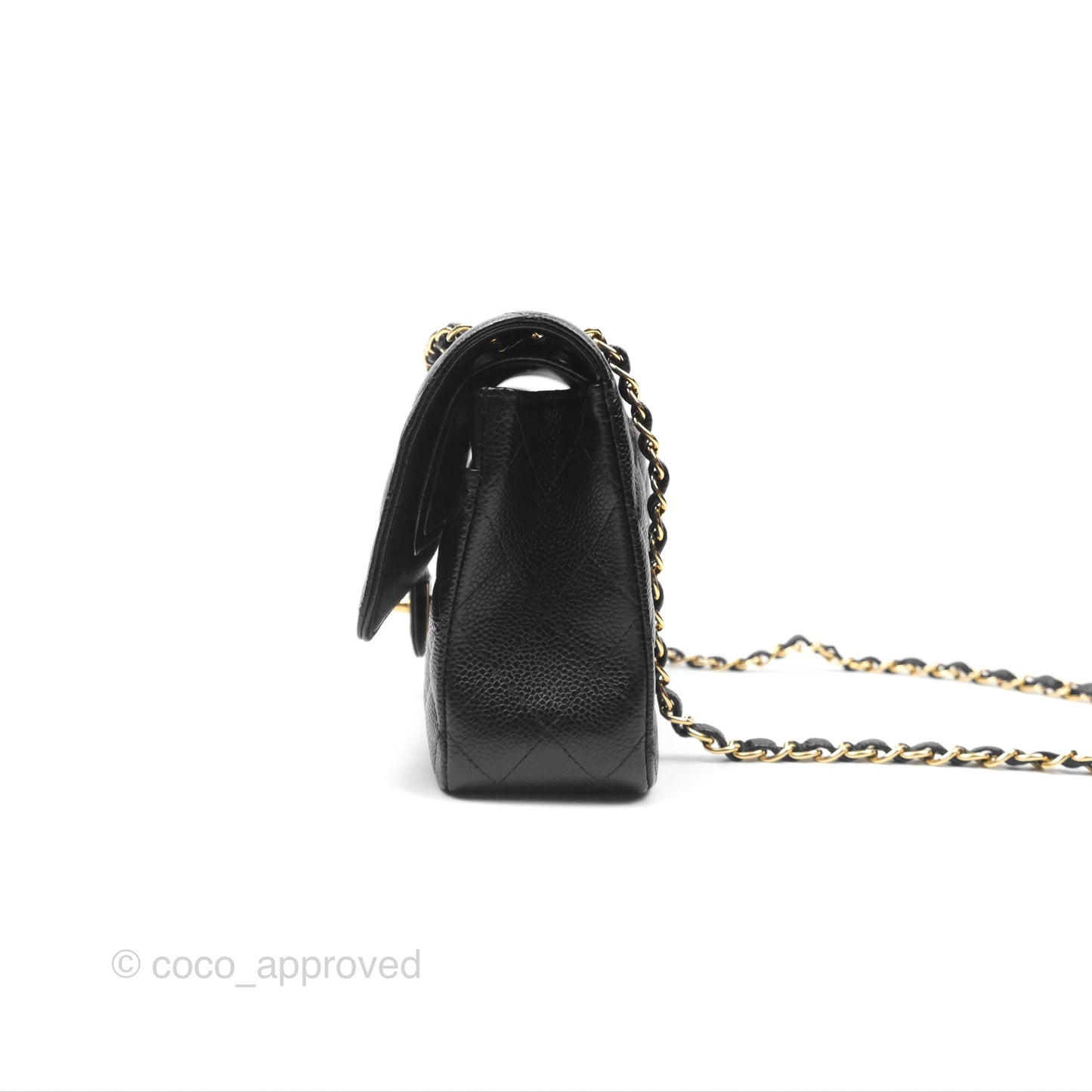 Chanel Classic M/L Medium Flap Quilted Black Caviar Gold Hardware