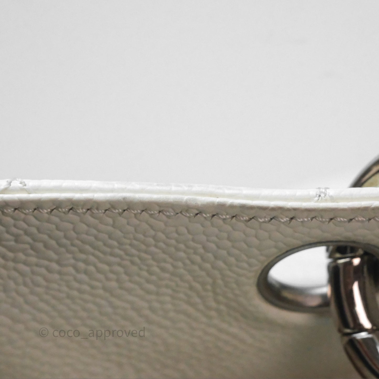 Chanel GST White Caviar Silver Hardware