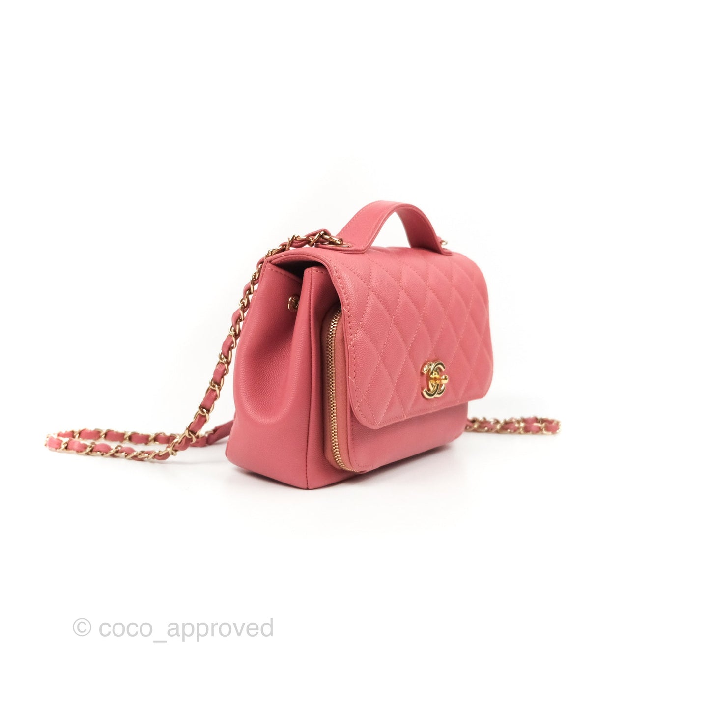 Chanel Quilted Medium Business Affinity Flap Pink Caviar Gold Hardware