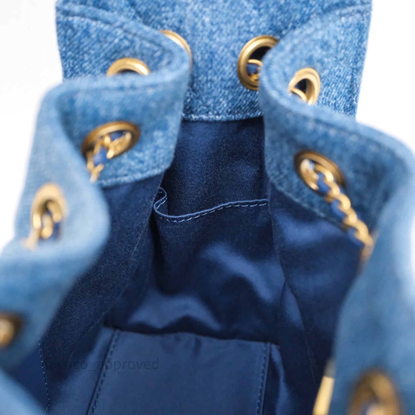 Chanel 25 Mini Washed Denim Aged Gold Hardware