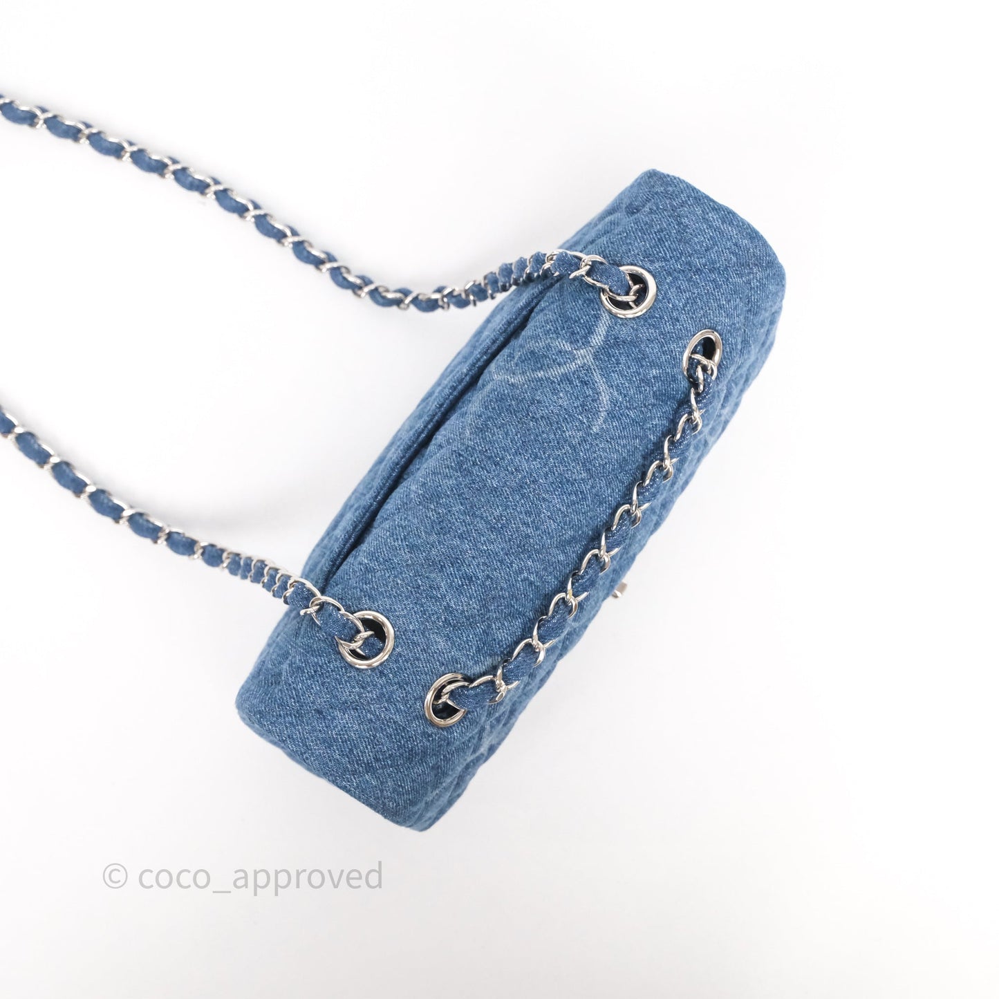 Chanel CC Denim Single Flap Bag Silver Hardware