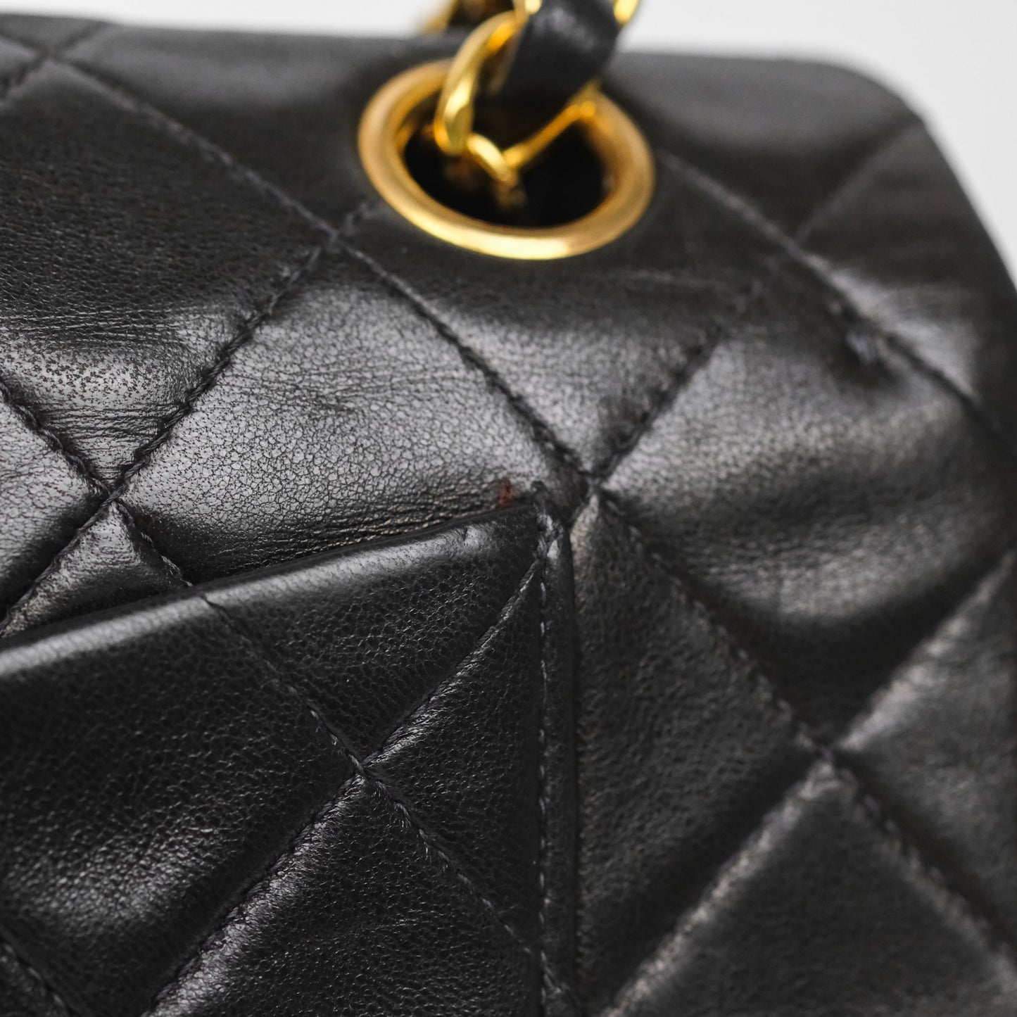 Chanel Vintage Small Classic Flap Black Lambskin 24K Gold Hardware