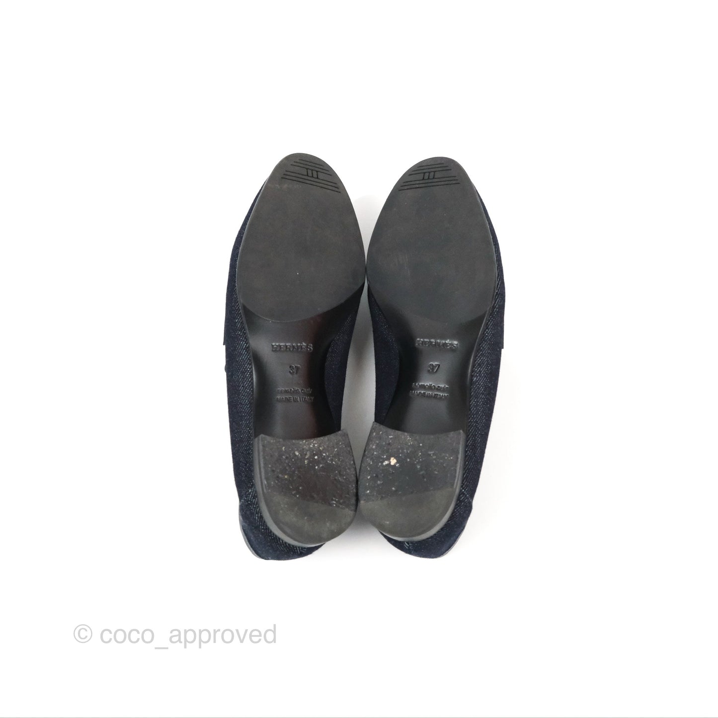 Hermès Royal Loafers Bleu Brut / Marine Denim Calfskin 37
