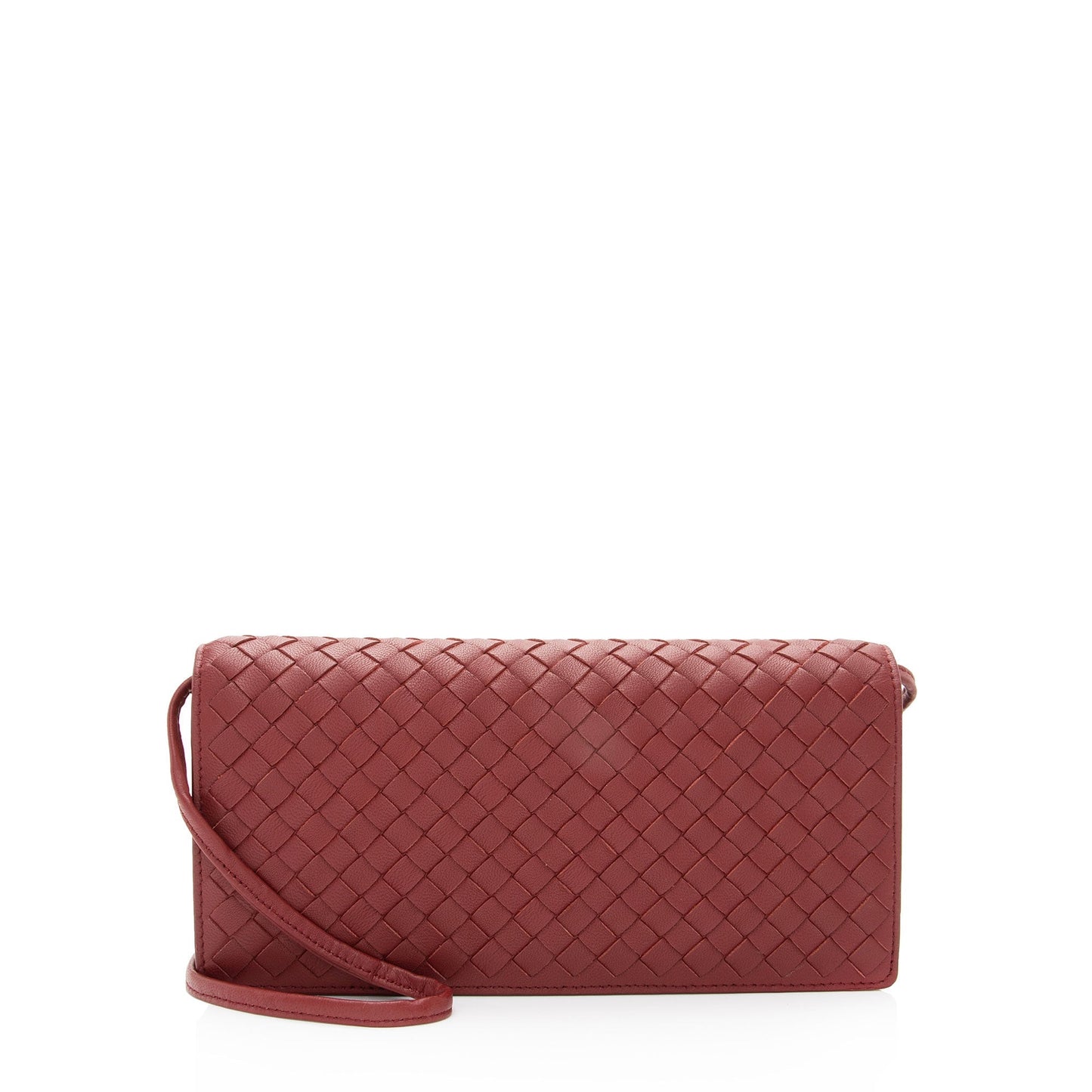 Luxury Bottega Veneta Intrecciato Nappa Flap Clutch