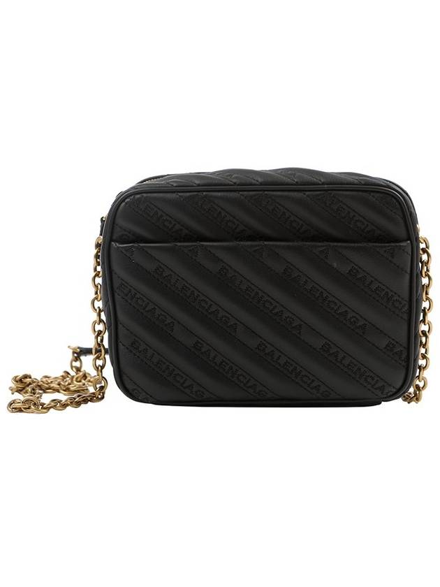 Luxury Balenciaga Blanket Reporter Chain Cross Bag Black