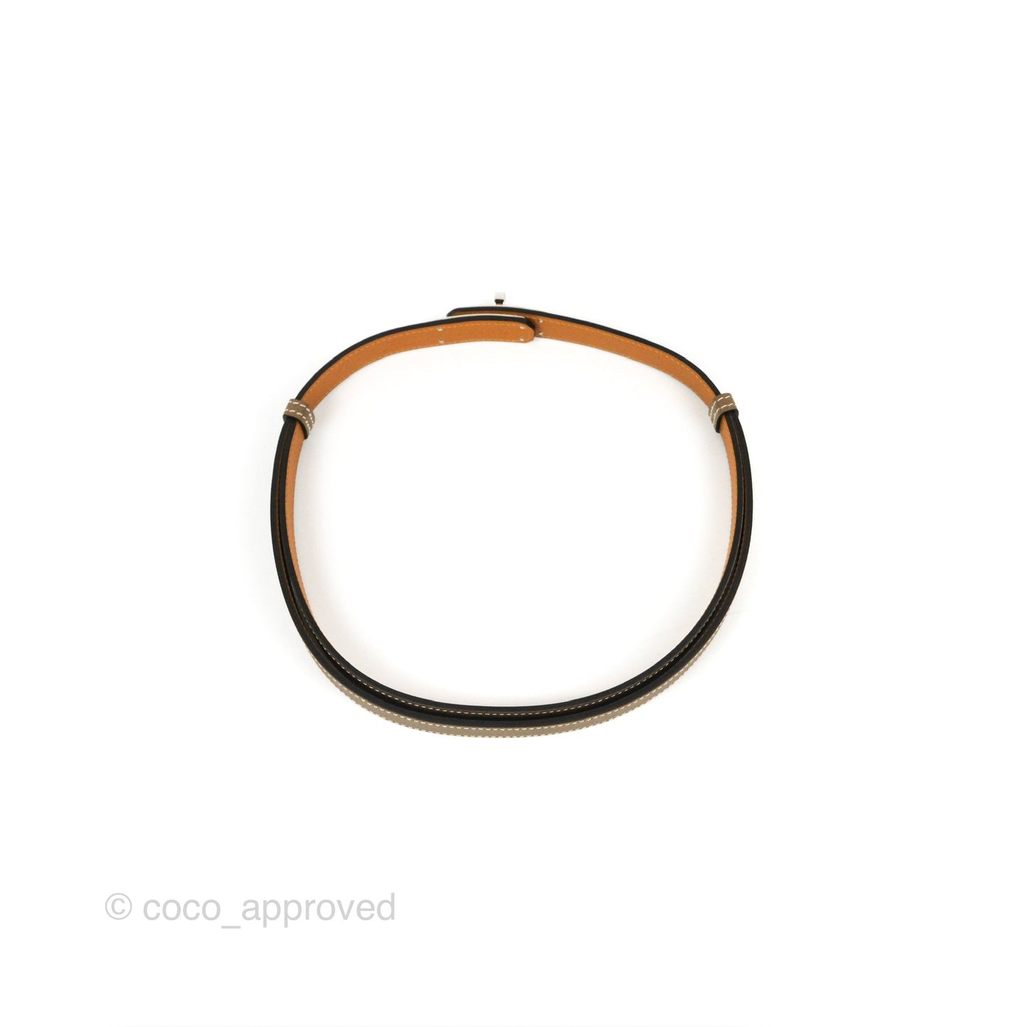 Hermès Kelly Buckle Belt Etoupe Epsom Palladium Hardware