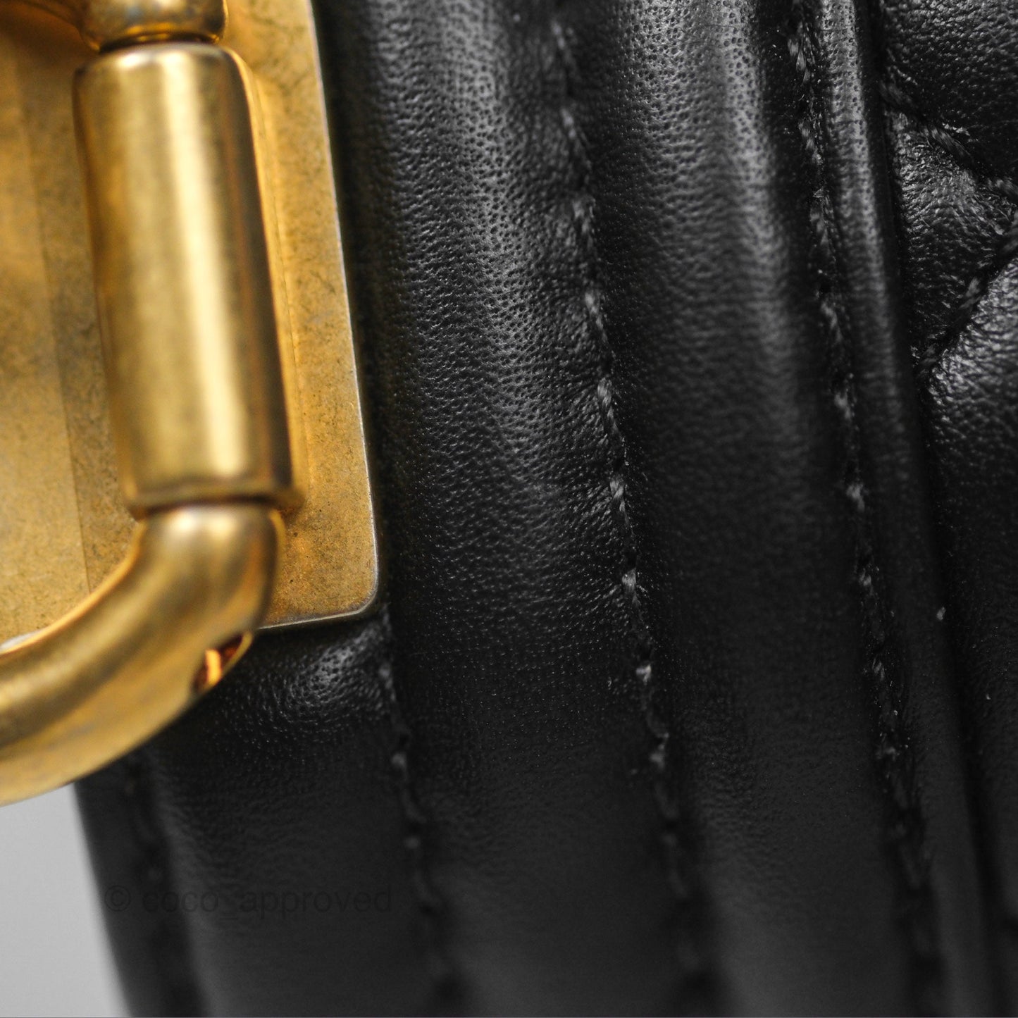 Chanel Small Boy Black Calfskin Aged Gold Hardware