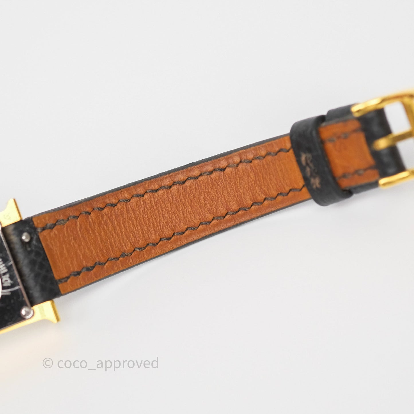 Hermès Heure H TPM Watch Black & Gold Epsom Gold Hardware