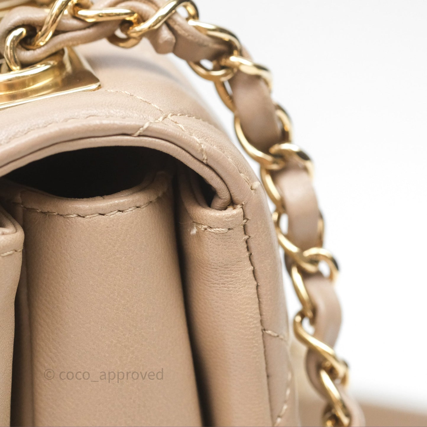 Chanel Small Trendy CC Beige Lambskin Gold Hardware
