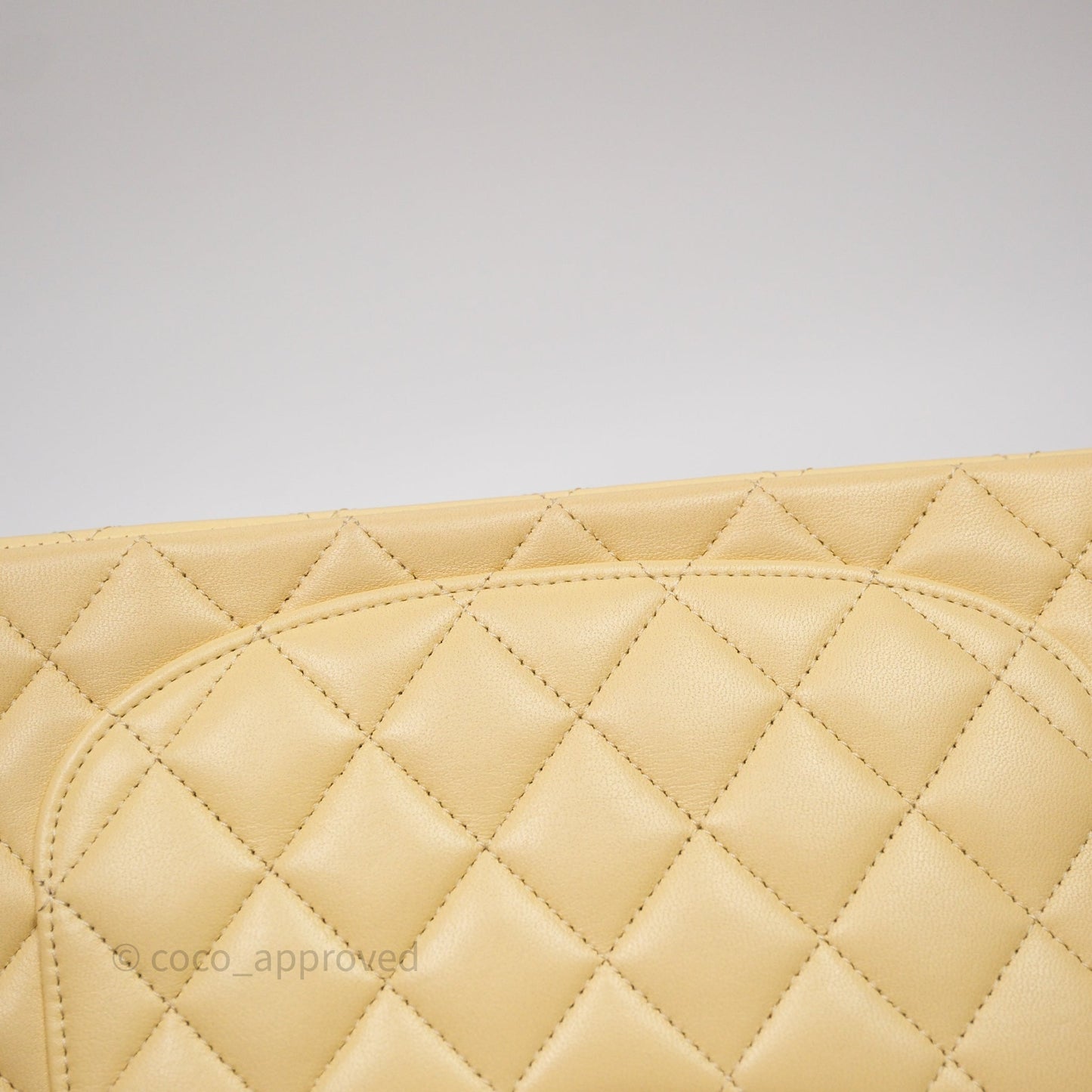 Chanel Small Classic Flap Quilted Yellow Lambskin Gold Hardware