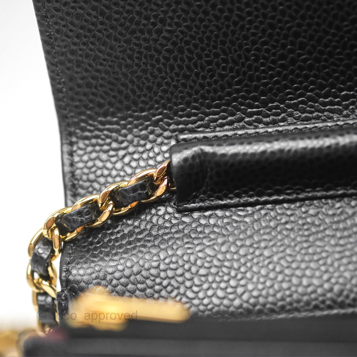 Chanel Classic Wallet On Chain WOC Quilted Black Caviar Gold Hardware