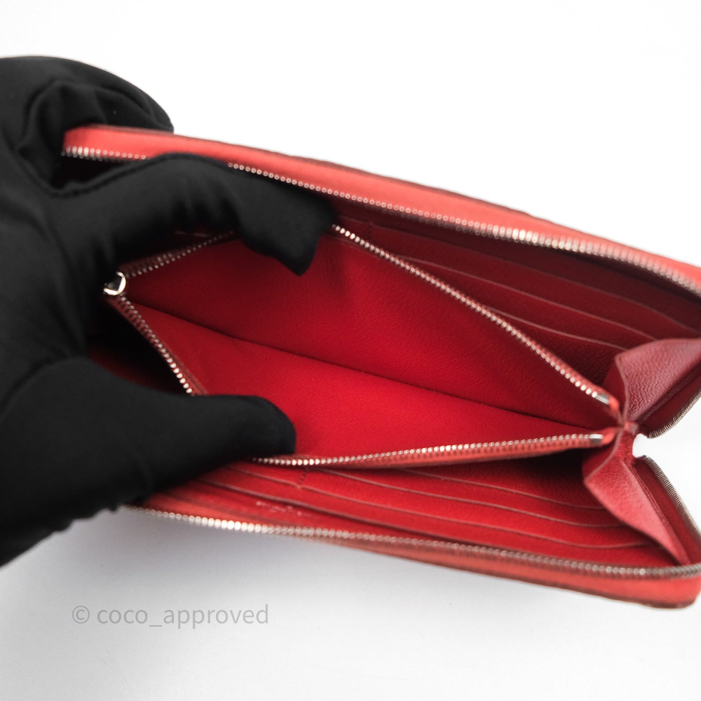 Hermès Azap Wallet Red Alligator Palladium Hardware