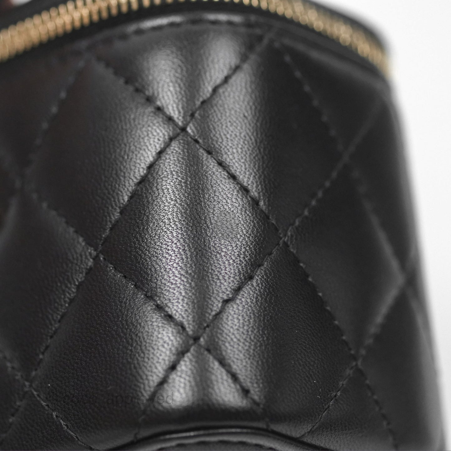 Chanel Mini Top Handle Vanity With Chain Black Lambskin Gold Hardware