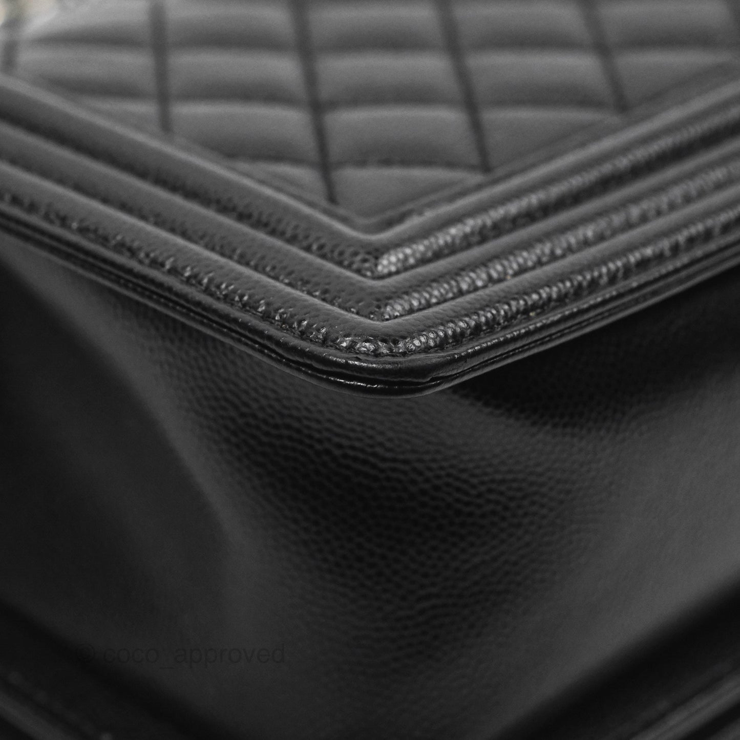 Chanel Medium Boy Quilted Black Caviar Ruthenium Hardware