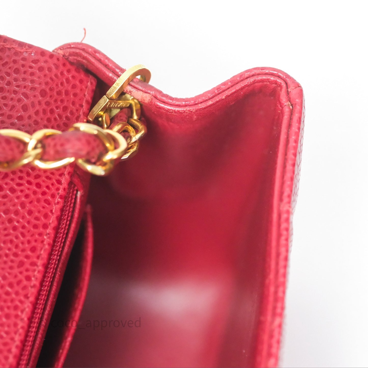 Chanel Medium Vintage Quilted Classic Diana Flap Bag Red Caviar 24K Gold Hardware