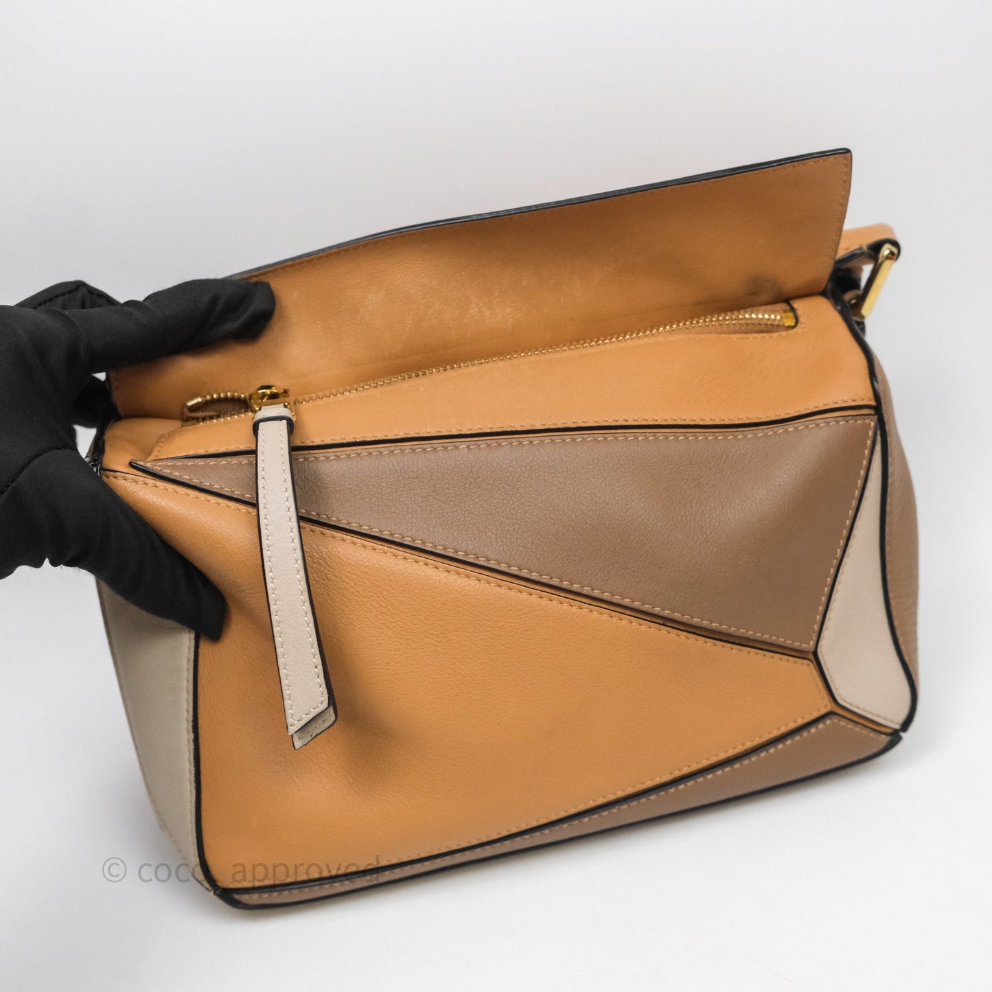 Loewe Small Puzzle Bag Warm Desert & Mink Two Tone Calfskin