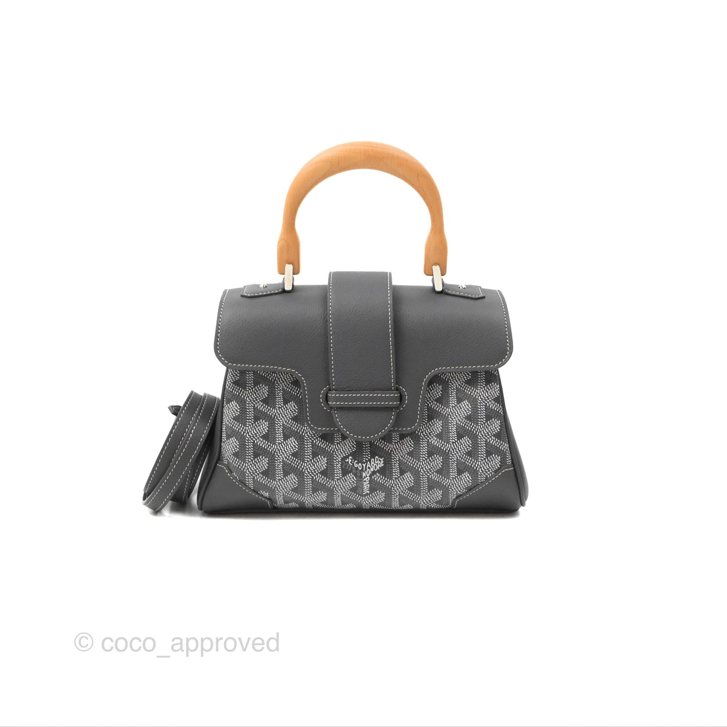Goyard Saïgon Mini Bag Chevroches Calfskin Grey Silver Hardware