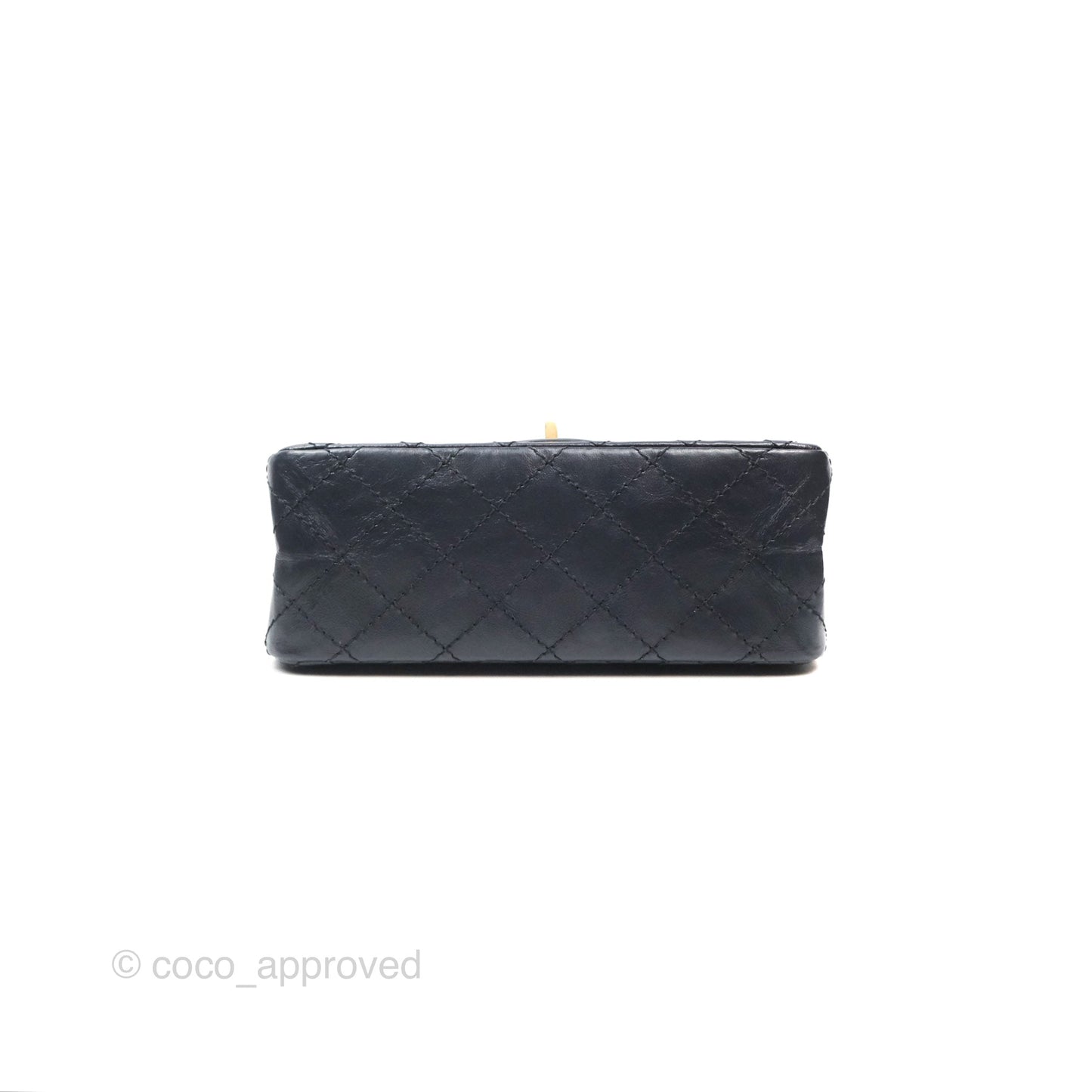 Chanel Mini Reissue 224 Navy Aged Calfskin Aged Gold Hardware
