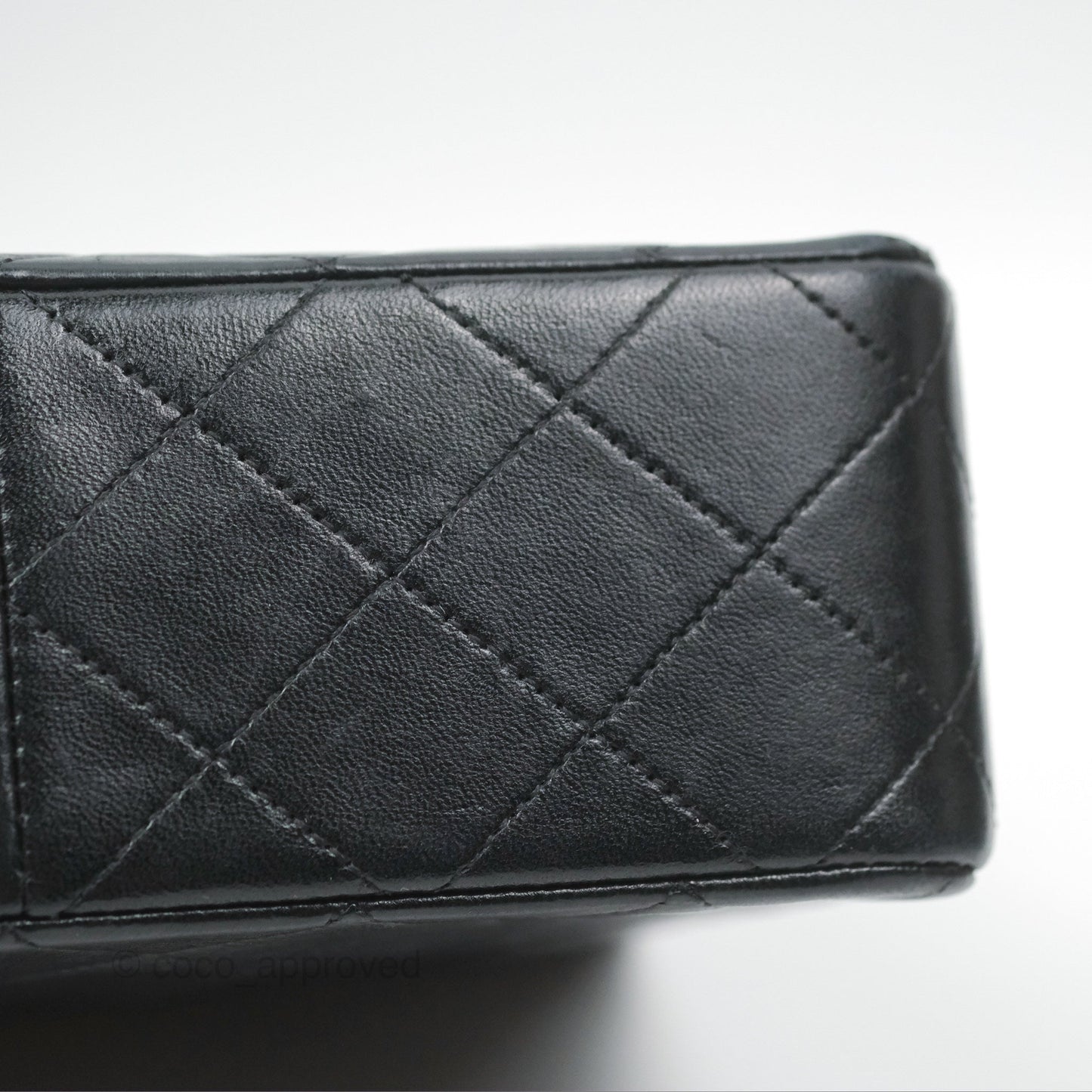 Chanel Vintage Square Flap Bag Black Lambskin 24K Gold Hardware