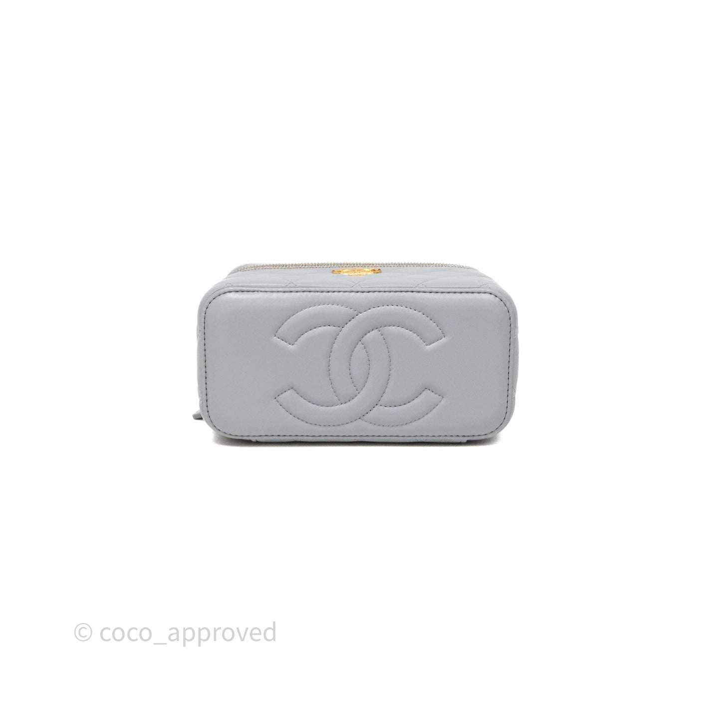 Chanel Vanity with Adjustable Chain Grey Lambskin Aged Gold Hardware