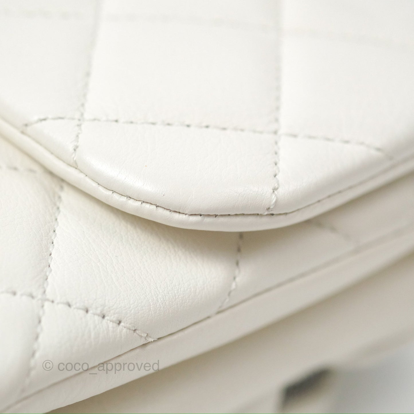 Chanel CC Crown Flap White Calfskin Antique Gold Hardware