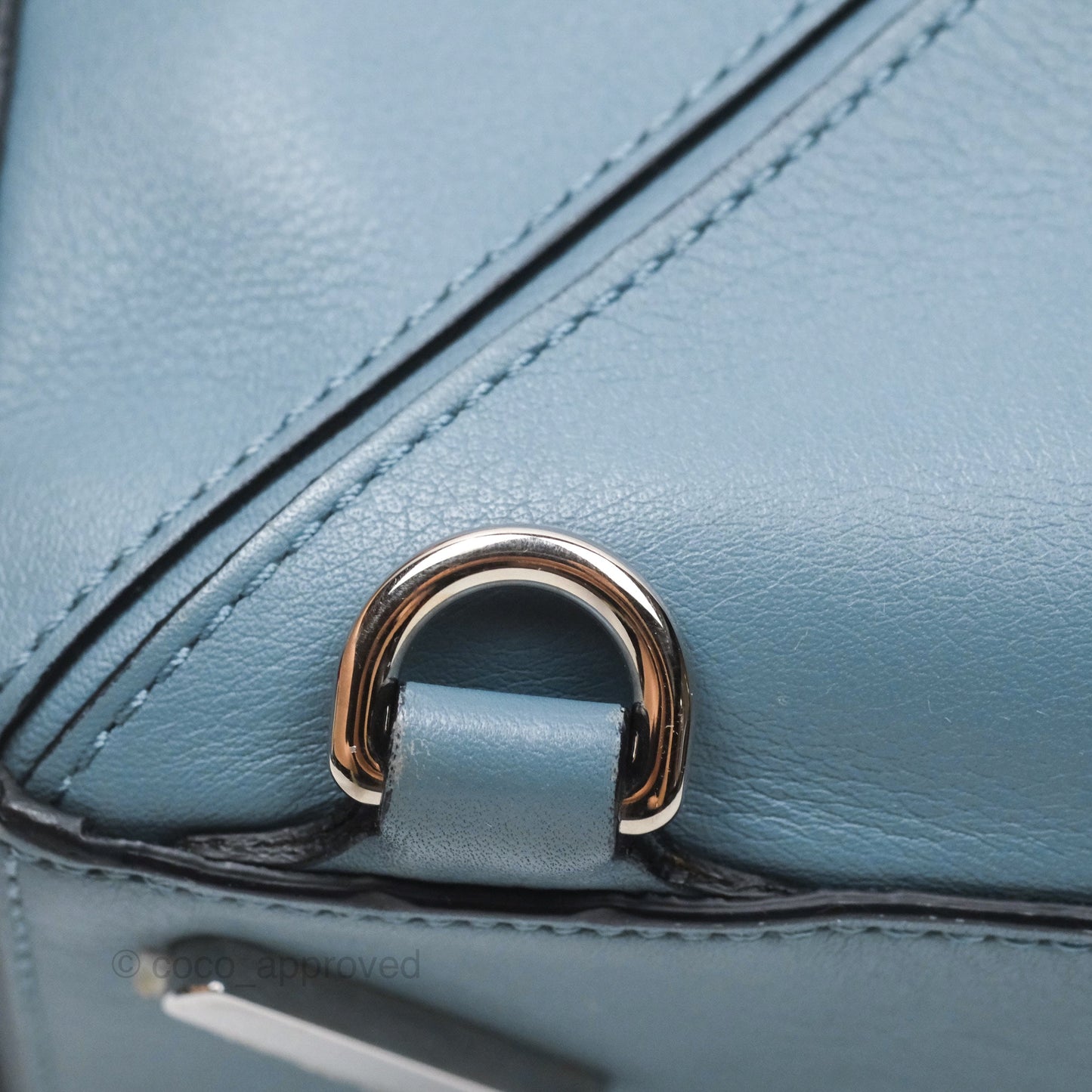 Loewe Medium Puzzle Bag Blue Calfskin Silver Hardware