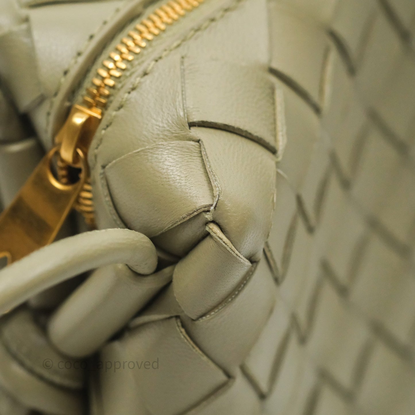 Bottega Veneta Mini Loop Camera Bag Intrecciato Lambskin Travertine