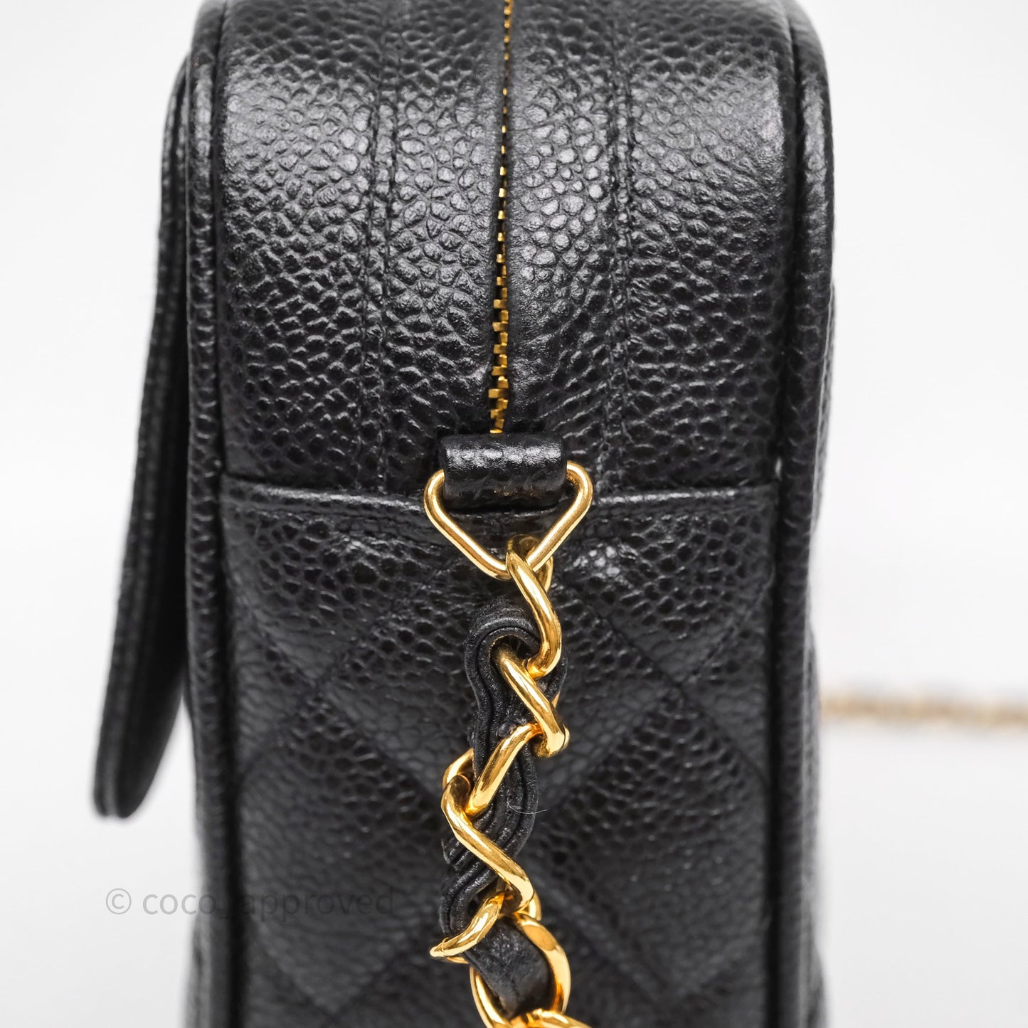 Chanel Vintage Camera Bag Coco Crush Black Caviar Gold Hardware
