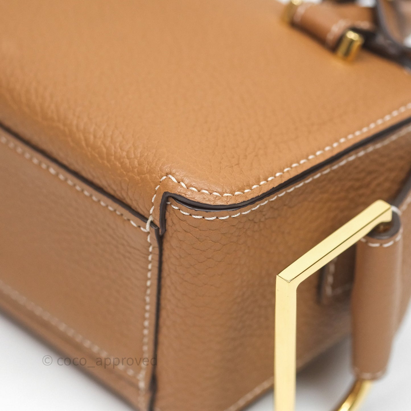 Delvaux Cool Box Nano Taurillon Soft Grained Calfskin Vegetal Ivory Gold Hardware