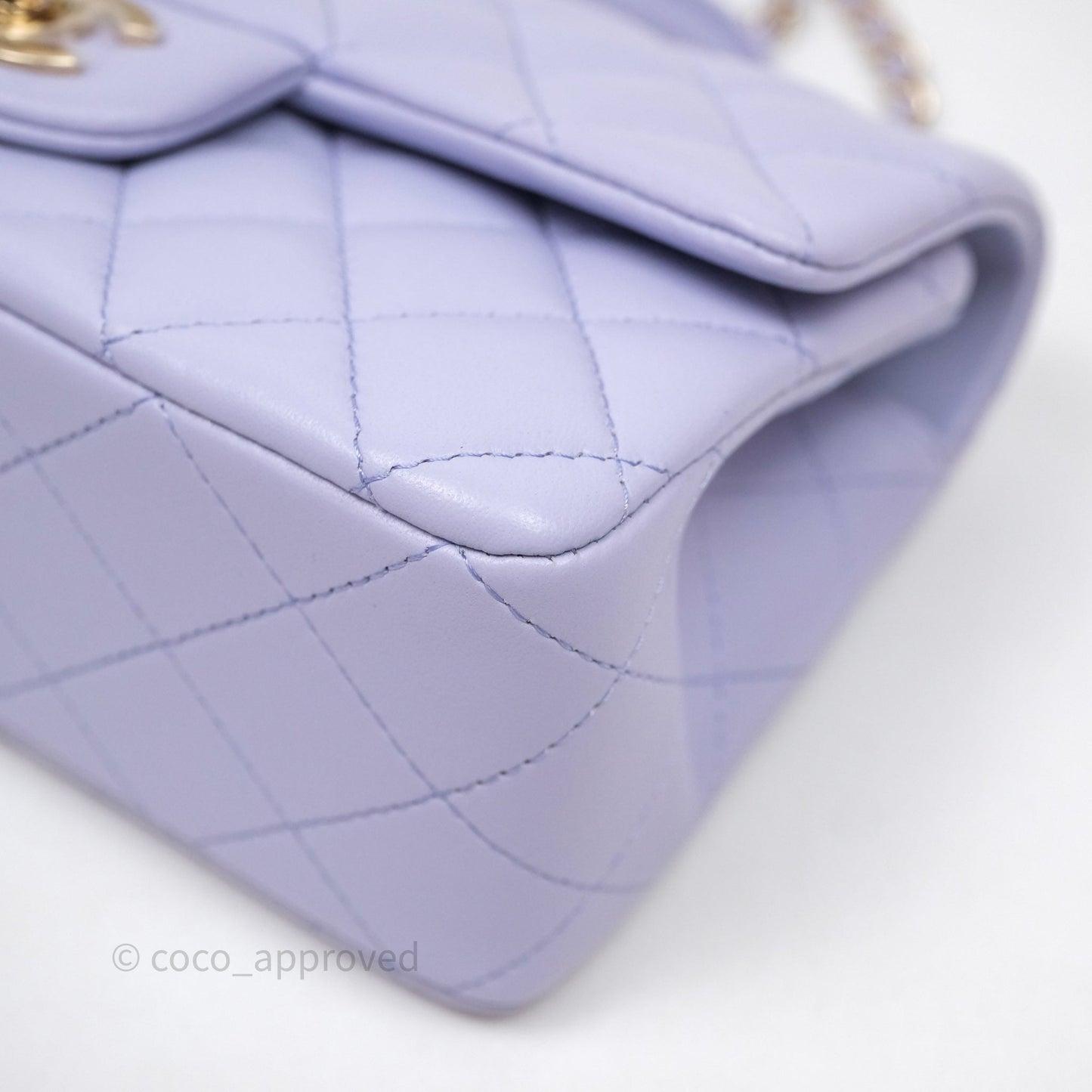 Chanel Top Handle Mini Rectangular Flap Bag Lilac Lambskin Gold Hardware
