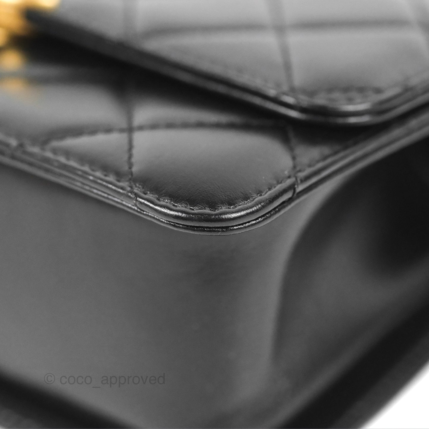 Chanel Quilted Mini Perfect Fit Adjustable Black Calfskin Aged Gold Hardware