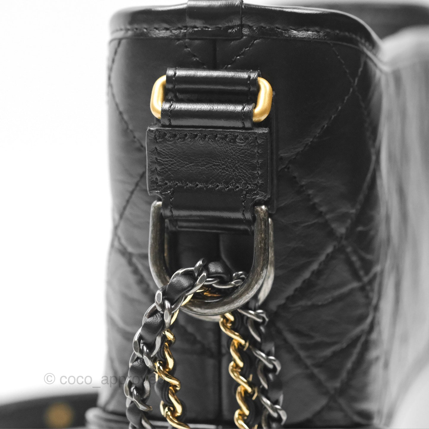 Chanel New Medium Gabrielle Hobo Quilted Black Aged Calfskin