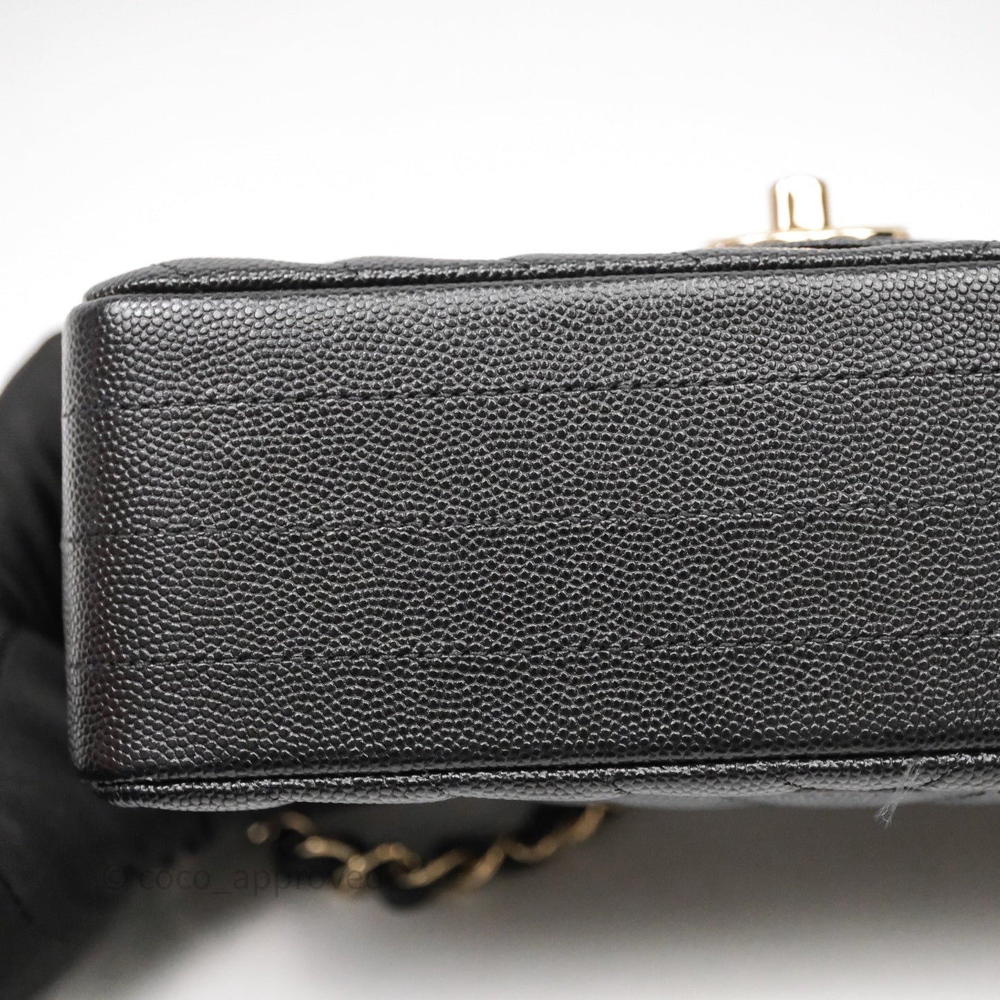 Chanel Quilted Mini Rectangular Black Caviar Gold Hardware