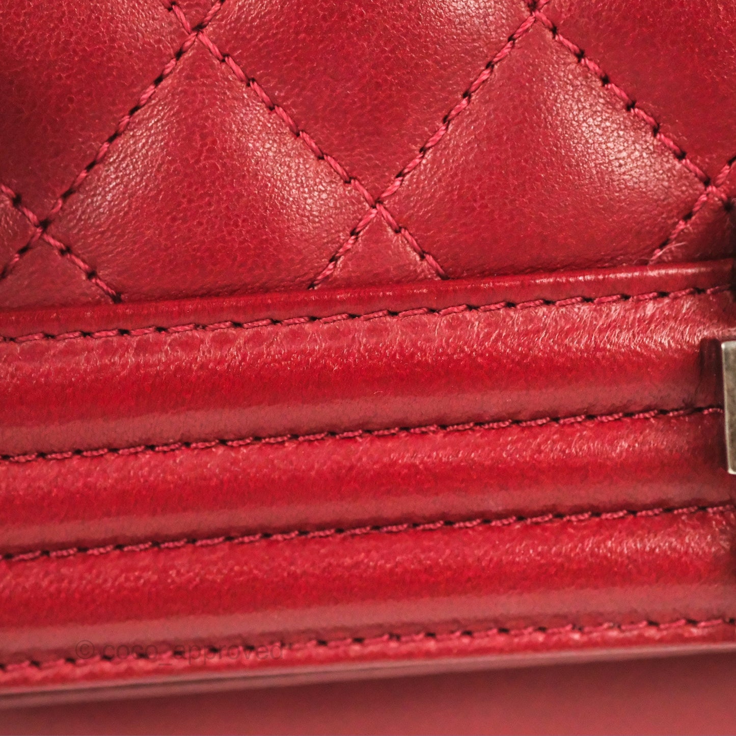 Chanel Quilted Medium Boy Dark Red Calfskin Ruthenium Hardware