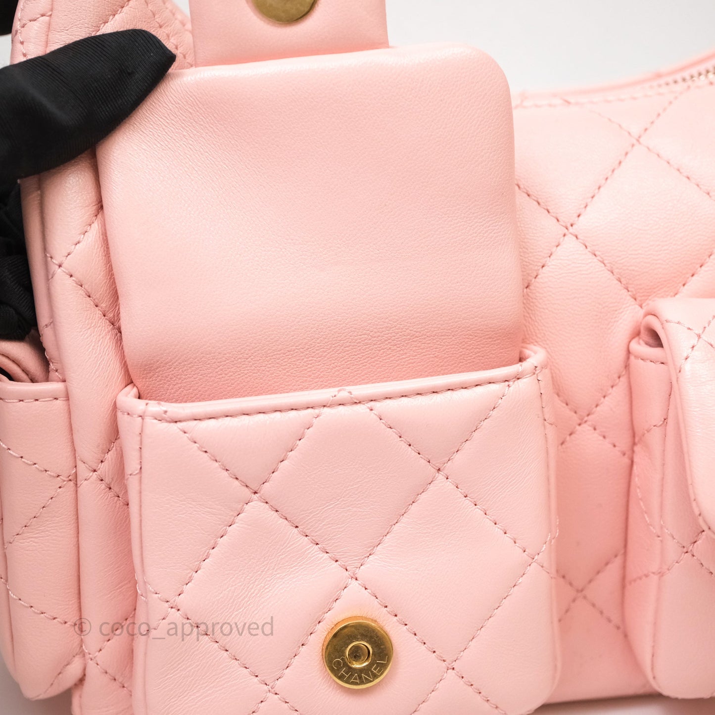 Chanel Small Quilted Trendy Double Pocket Hobo Pink Lambskin Aged Gold Hardware