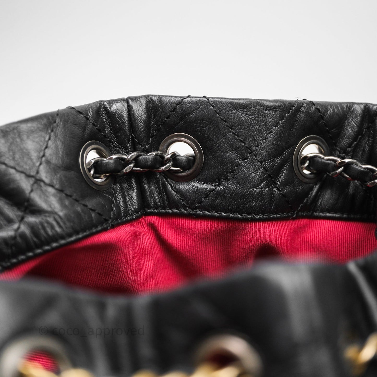 Chanel Small Gabrielle Backpack Quilted Black Aged Calfskin