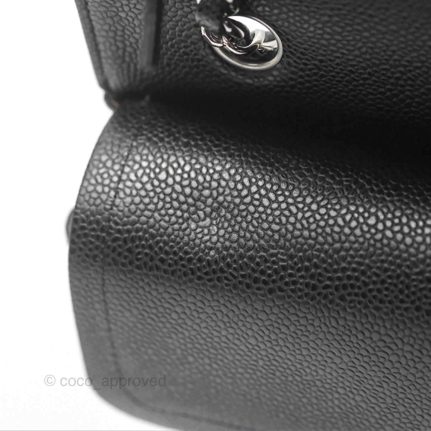 Chanel Classic M/L Medium Flap Quilted Black Caviar Silver Hardware