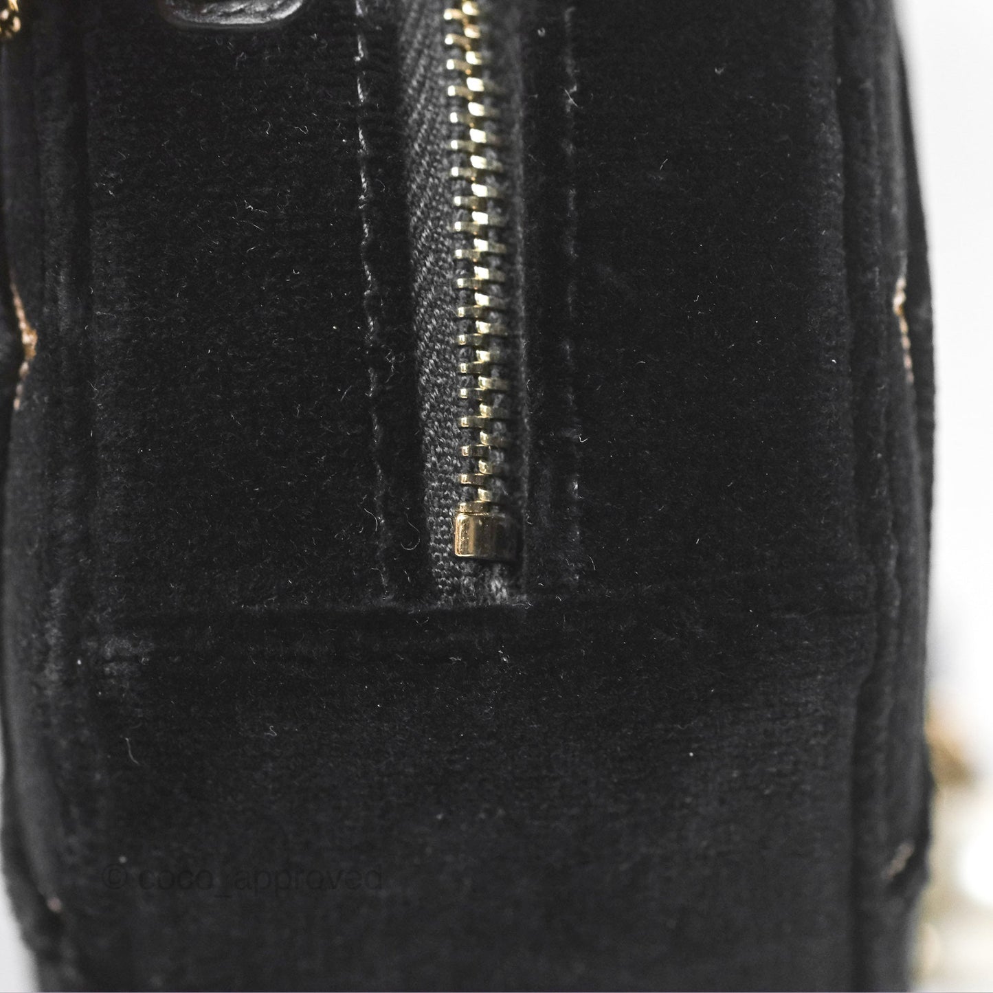 Chanel Quilted Round Clutch With Chain Black Velvet Gold Hardware