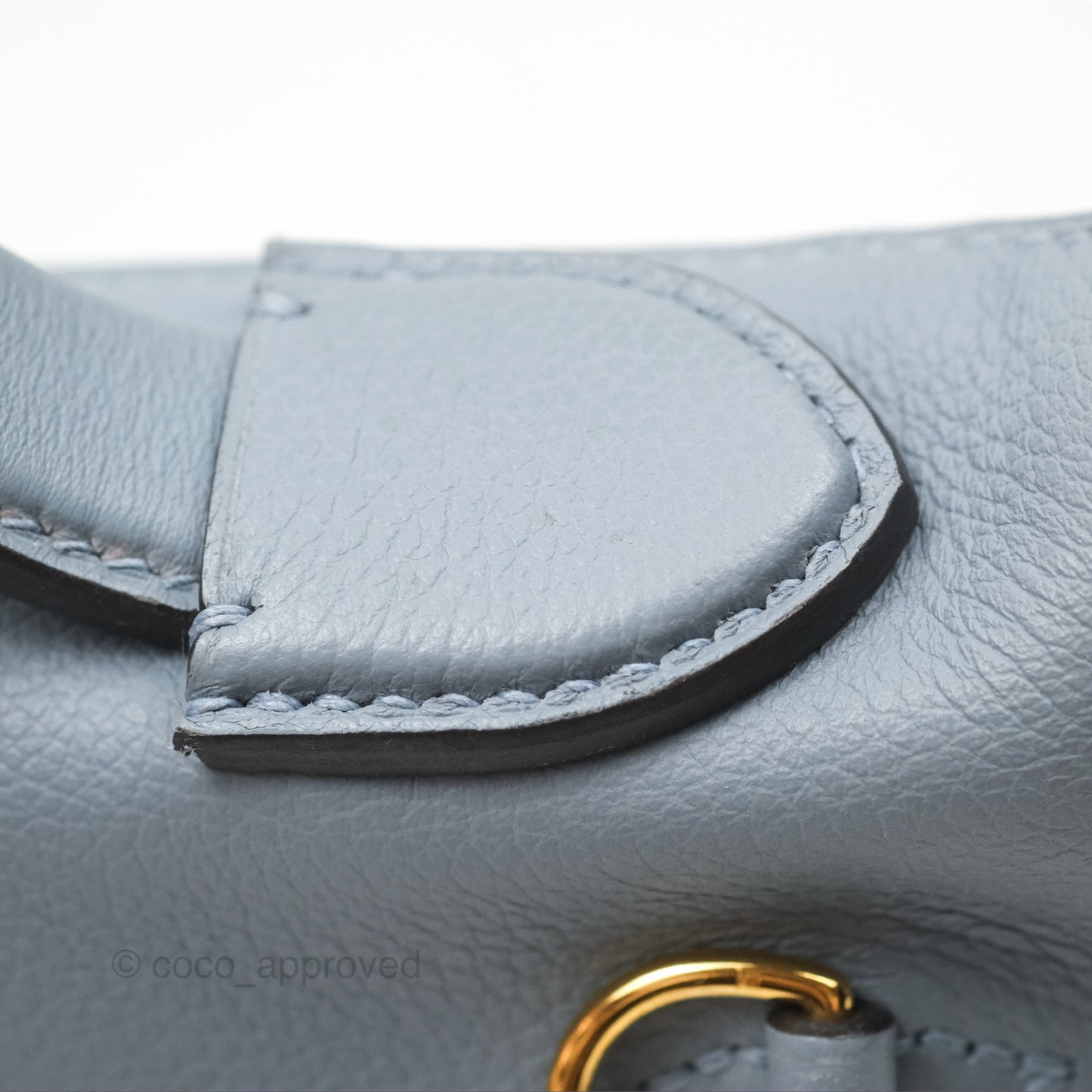 Hermès 24/24 21 Mini Bleu Lin J7 Evercolor/ Swift Gold Hardware