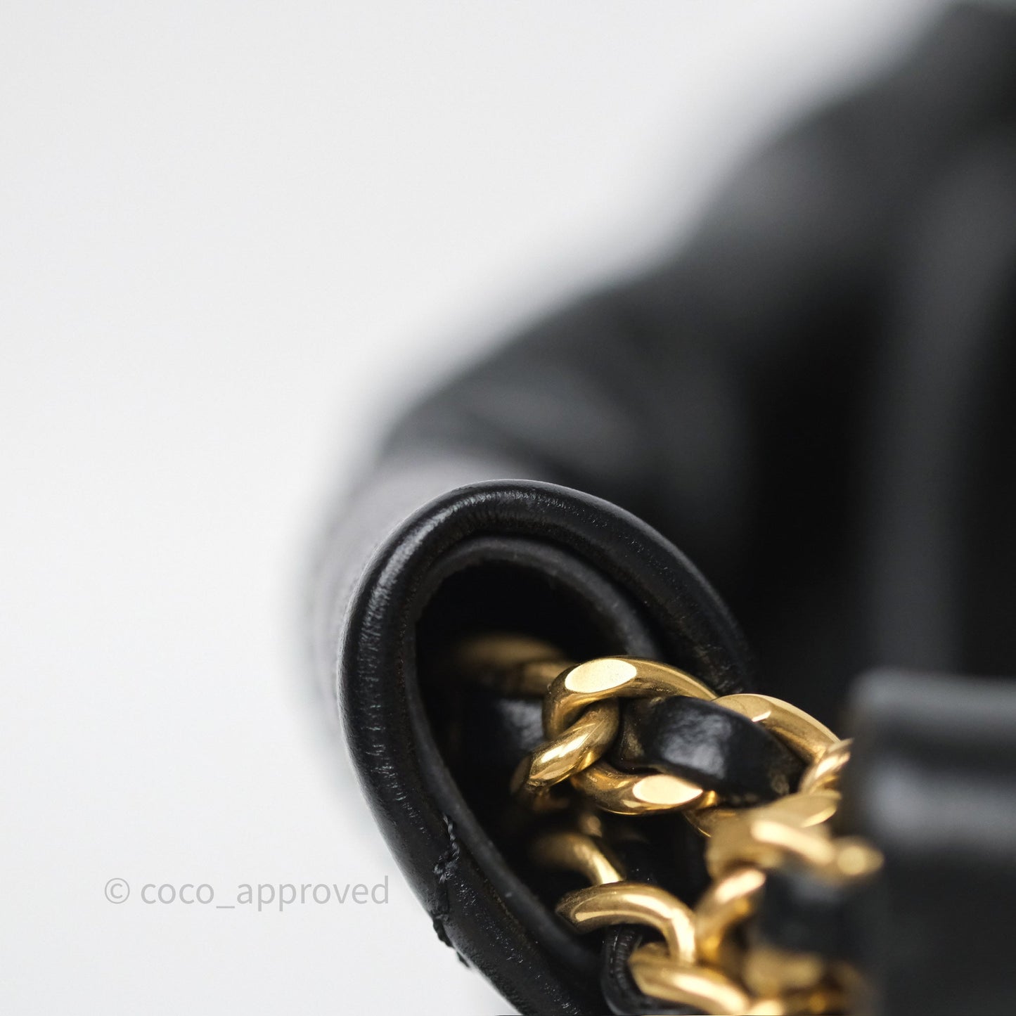 Chanel 22 Mini Bag Black Crumpled Calfskin Aged Gold Hardware