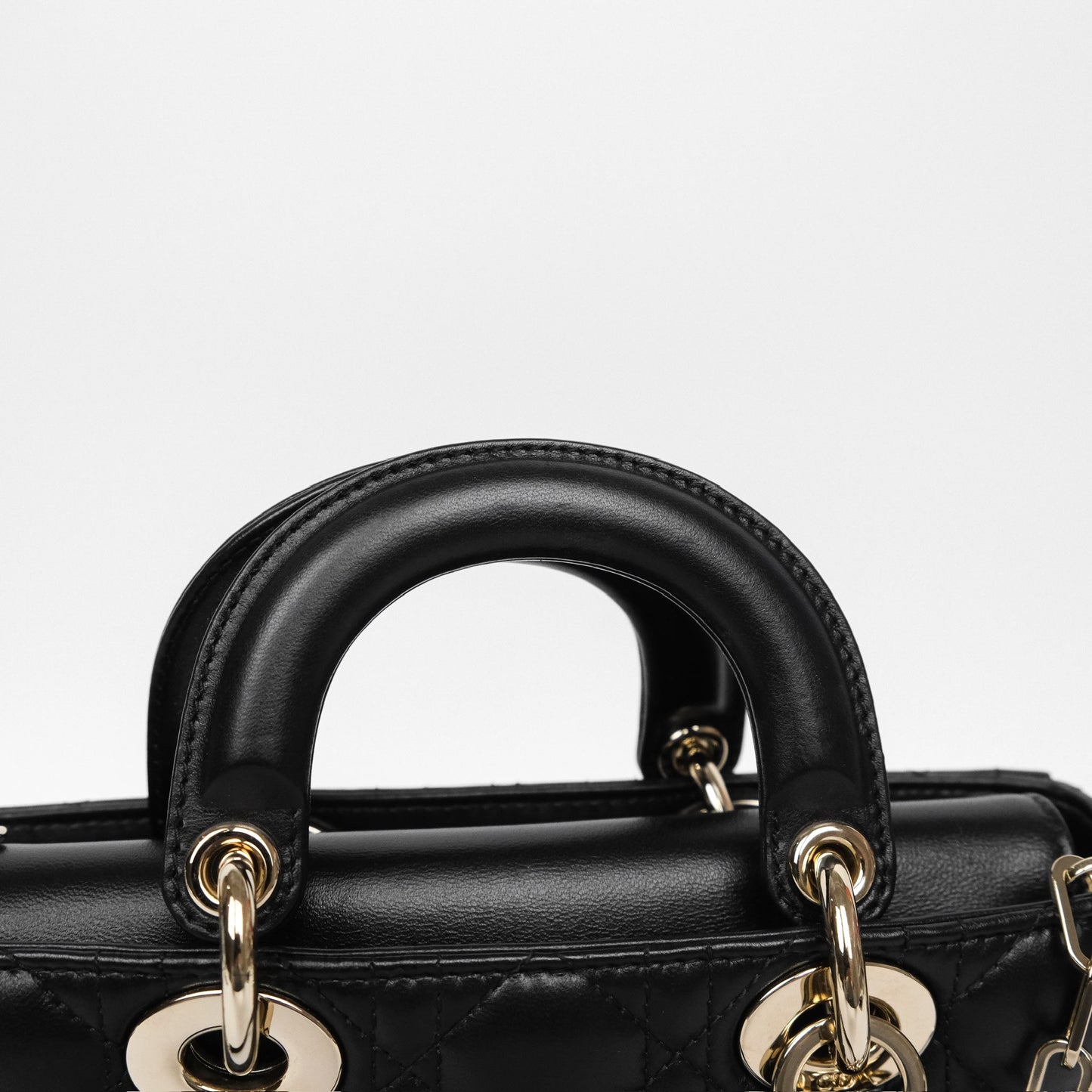 Dior Small Lady D-Joy Bag Black Lambskin Cannage Gold Hardware