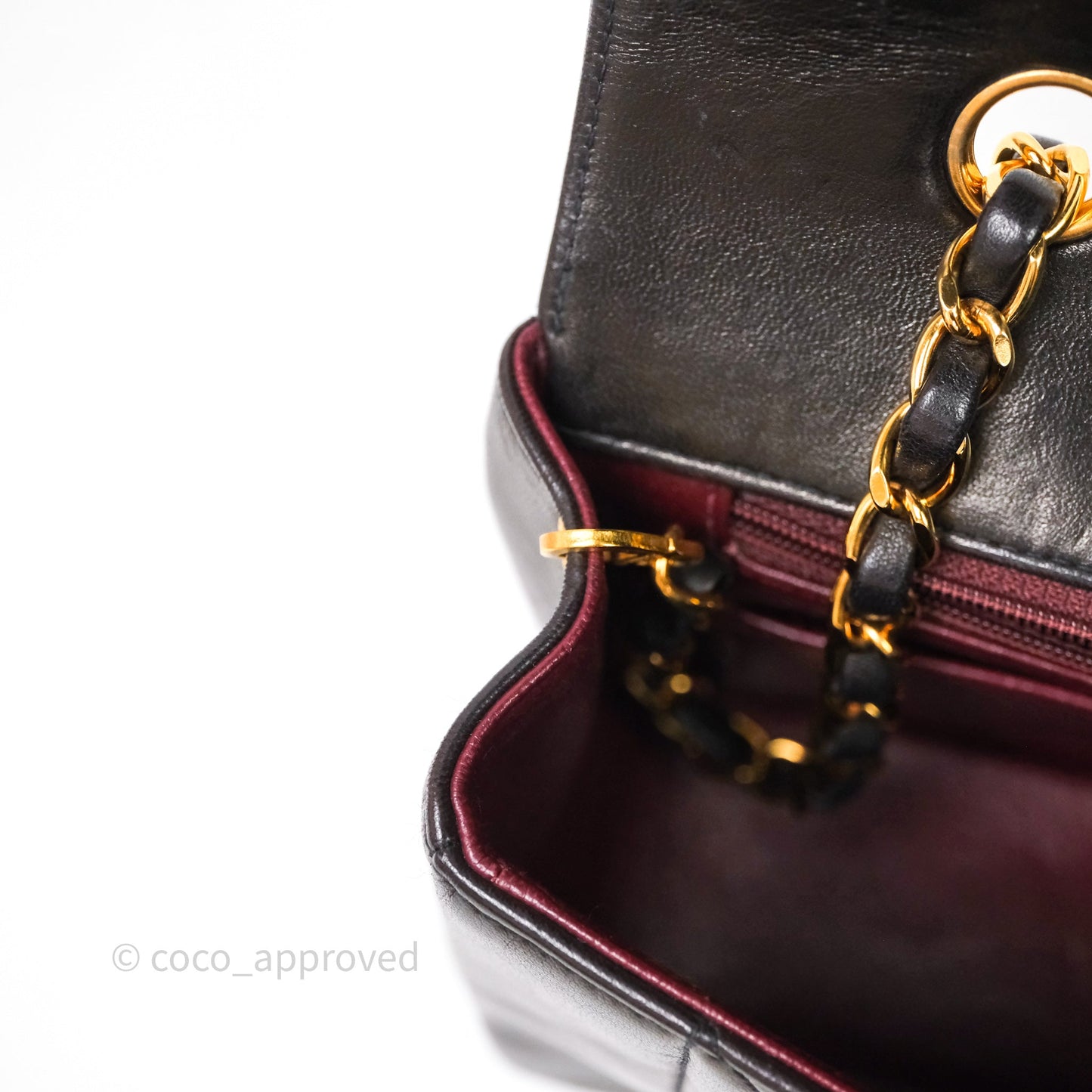 Chanel Vintage Small Quilted Classic Diana Flap Bag Black Lambskin 24K Gold Hardware