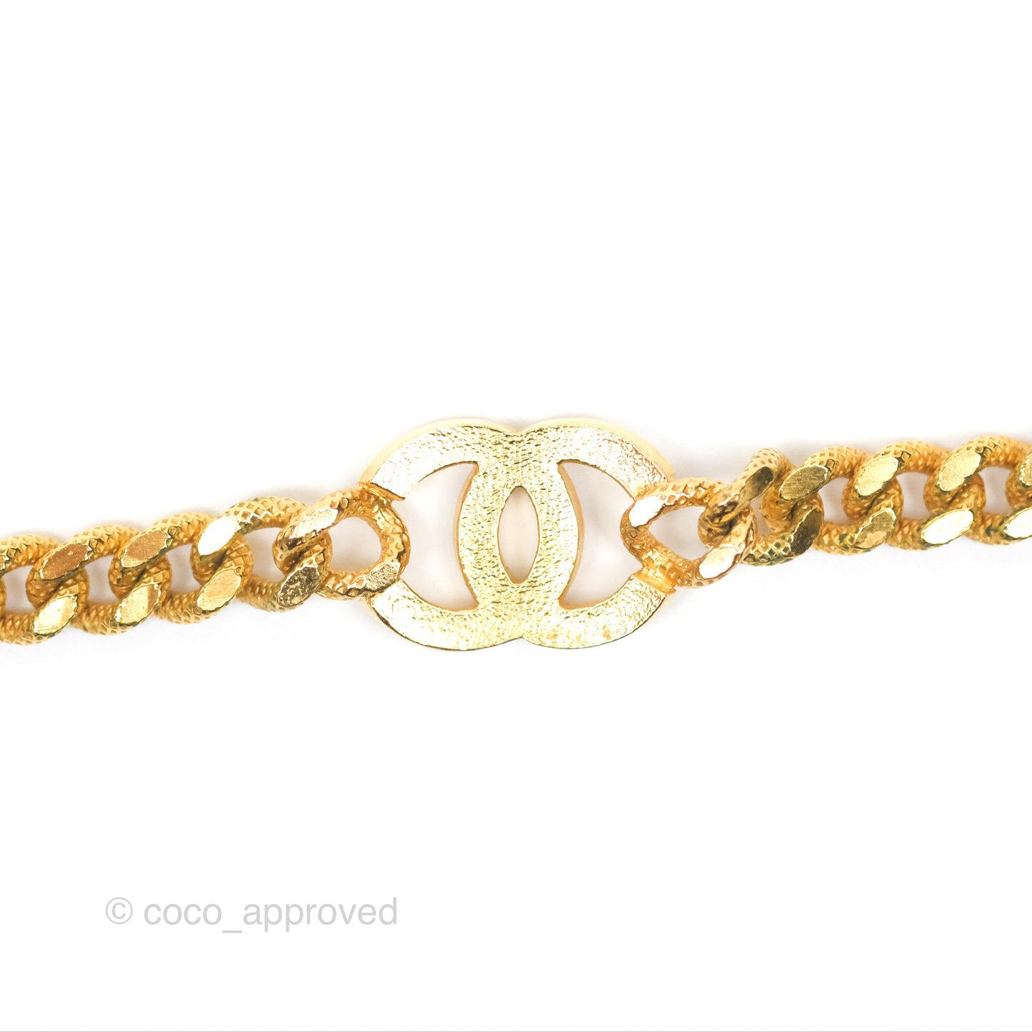 Chanel CC Crystals Chain Necklace Choker Gold Tone 22A