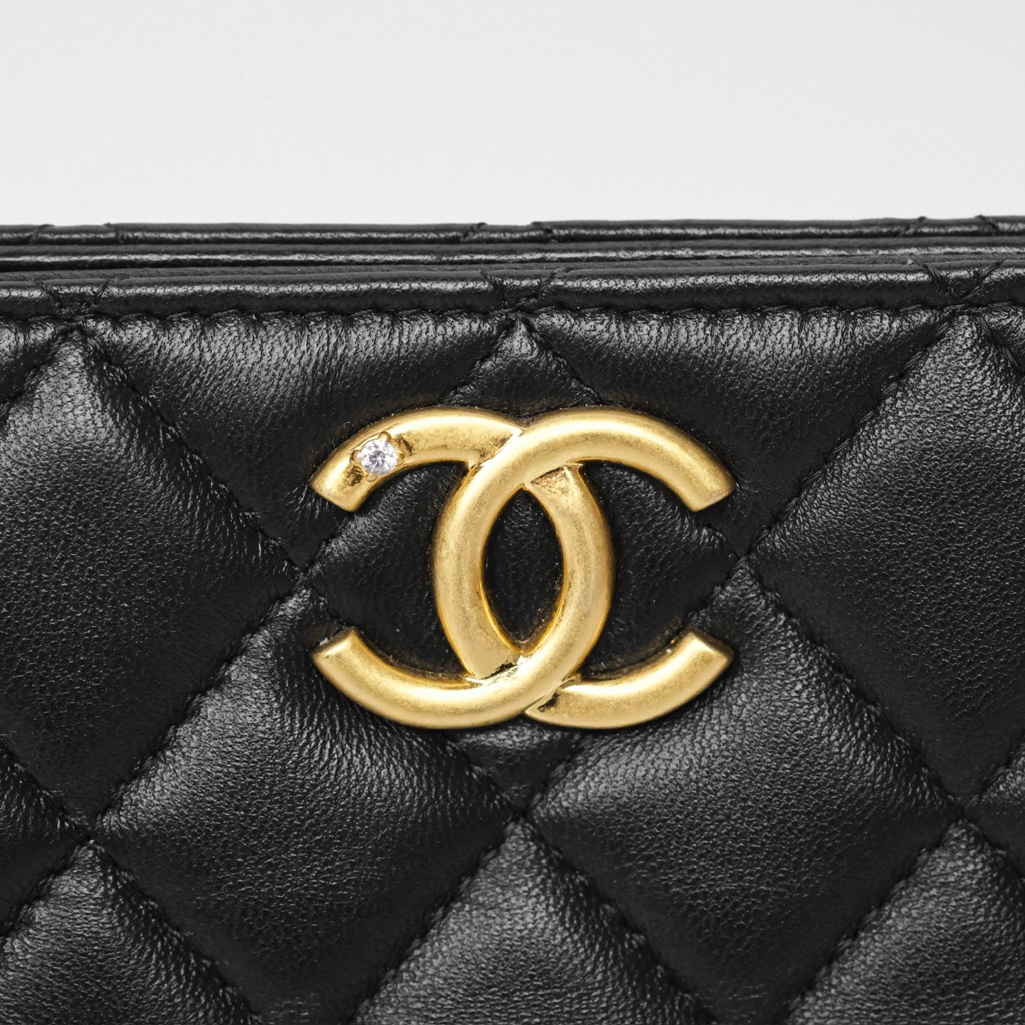 Chanel Clutch With Chain Black Lambskin Gold Hardware 23A