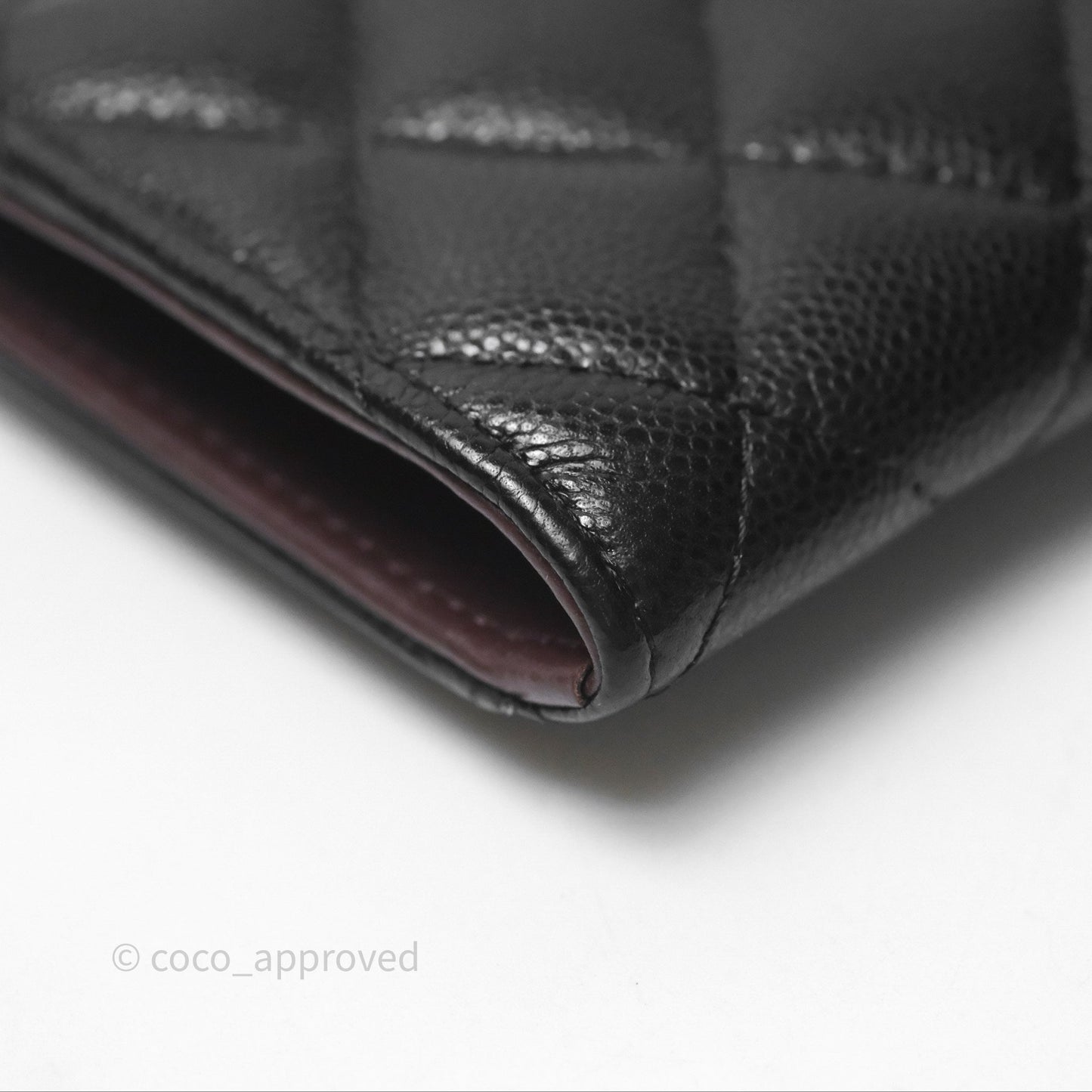 Chanel Quilted Zip Card Holder Black Caviar Silver Hardware