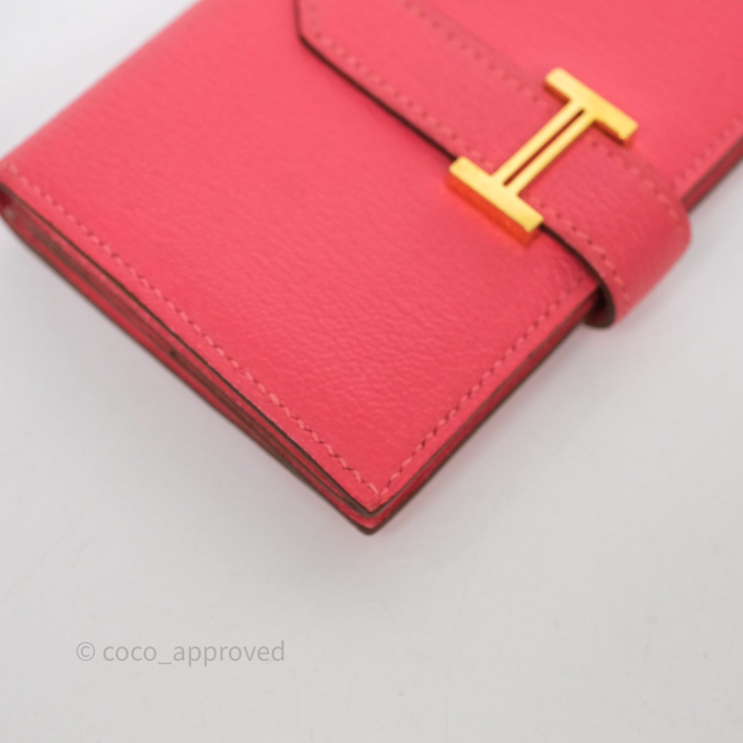 Hermès Bearn Mini Wallet Rose Lipstick U5 Chevre Mysore Gold Hardware