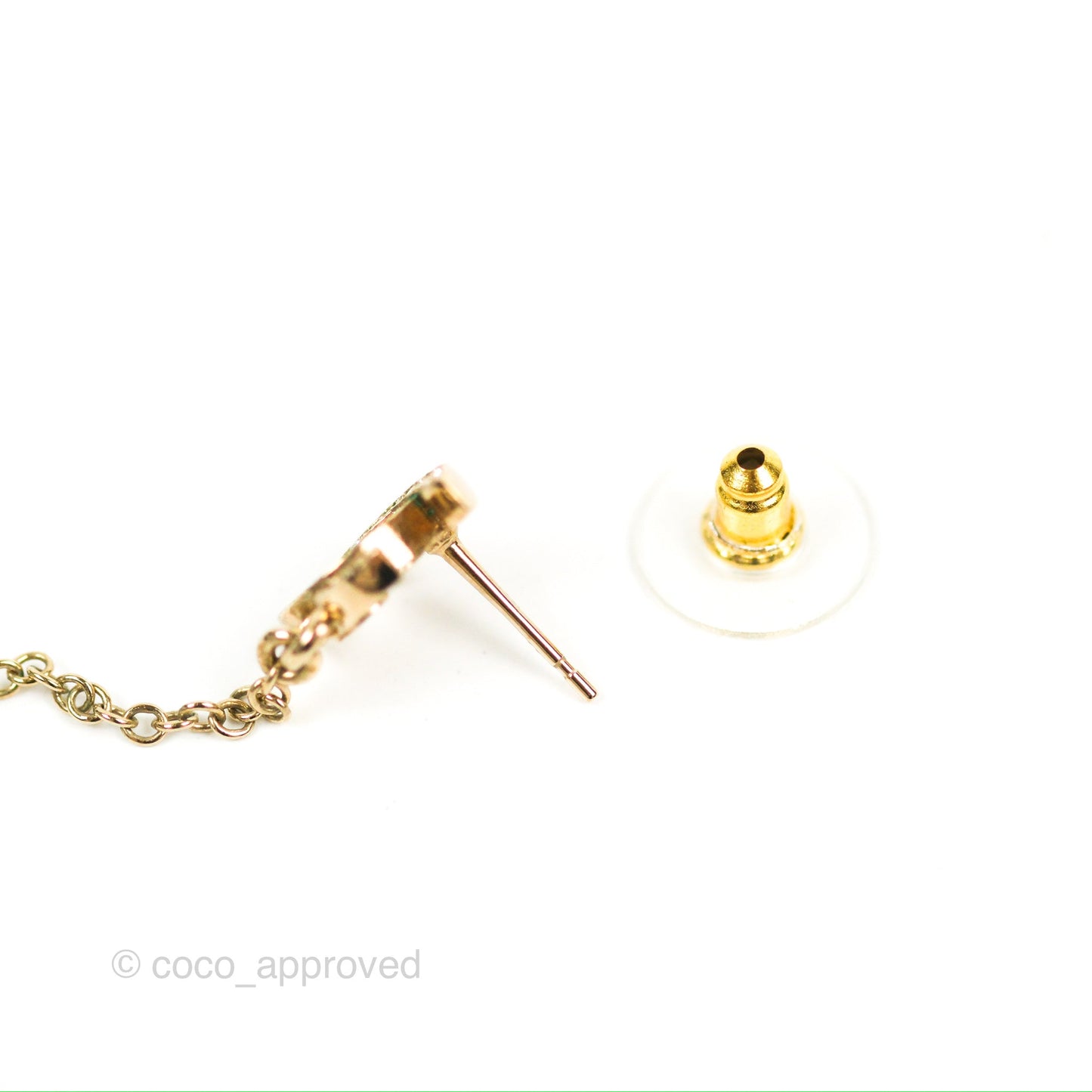 Chanel Crystal CC Earrings Earcuff Gold Tone 22C