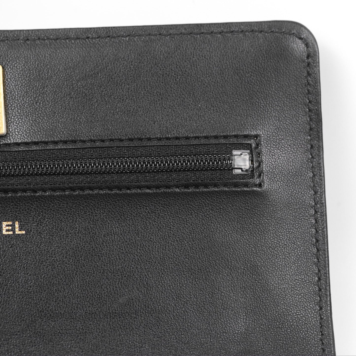 Chanel Quilted Pearl Crush Wallet on Chain WOC Black Lambskin Aged Gold Hardware