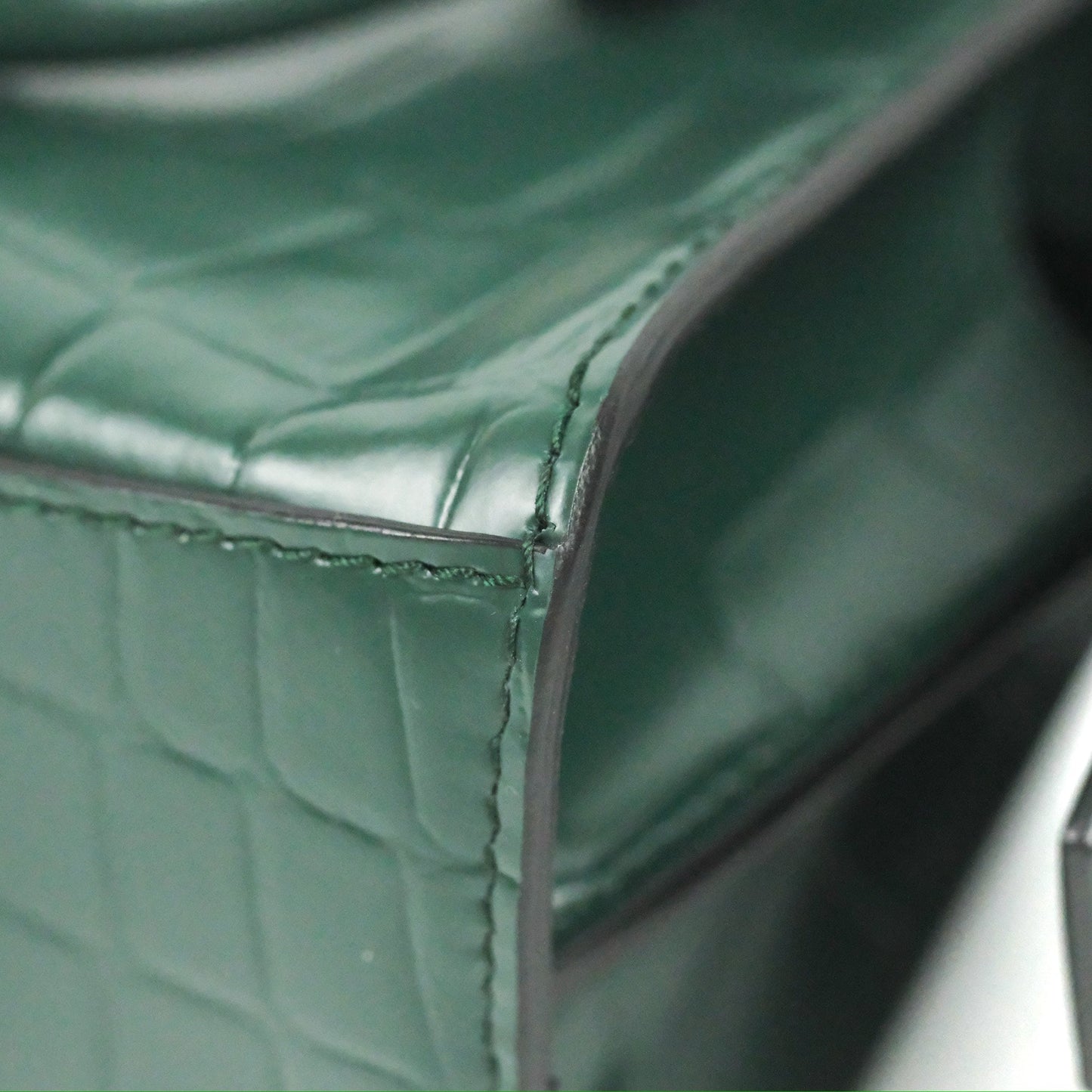 Balenciaga Mini Neo Classic City Bag Green Croc Embossed