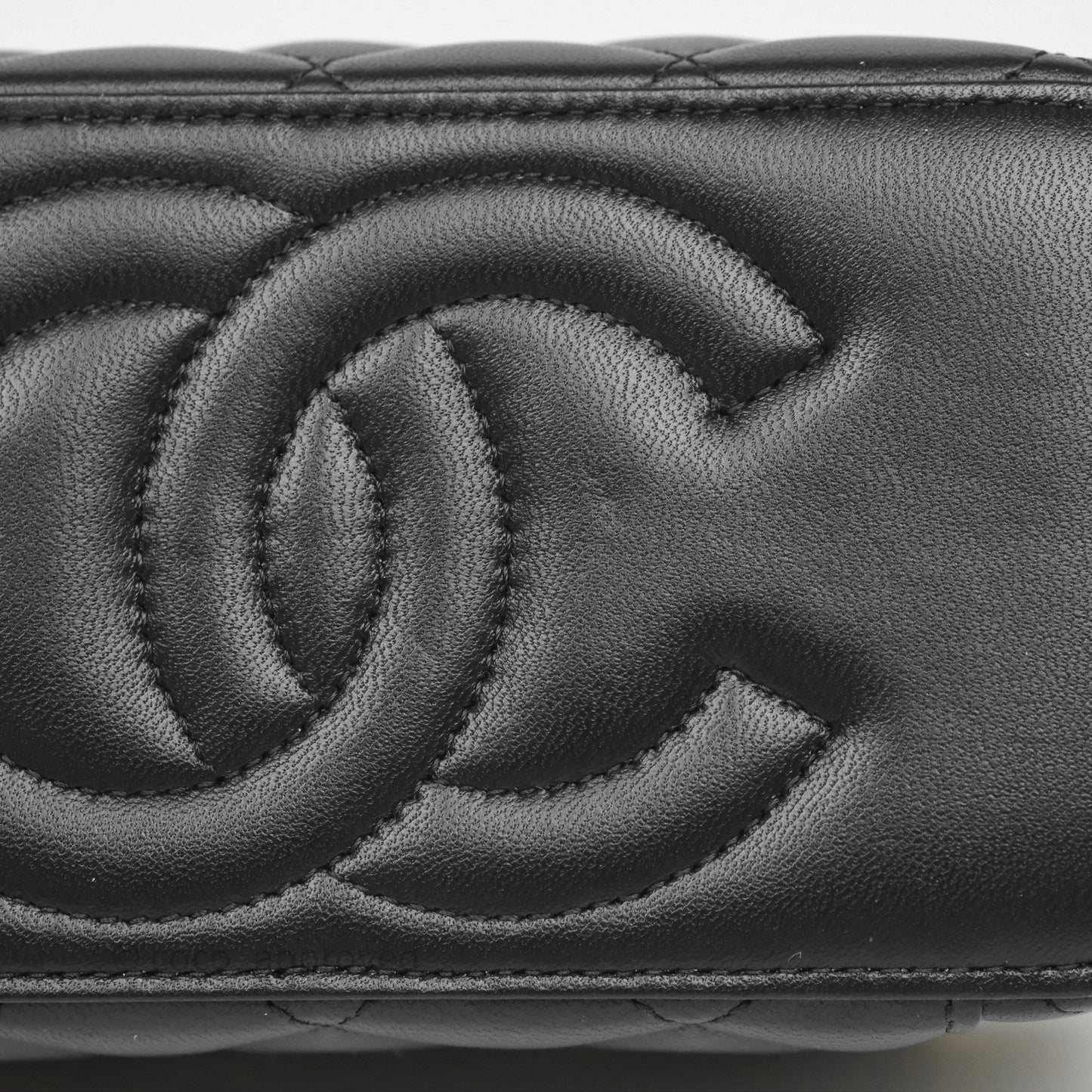 Chanel Vanity with COCO Heart Chain Black Lambskin Aged Gold Hardware